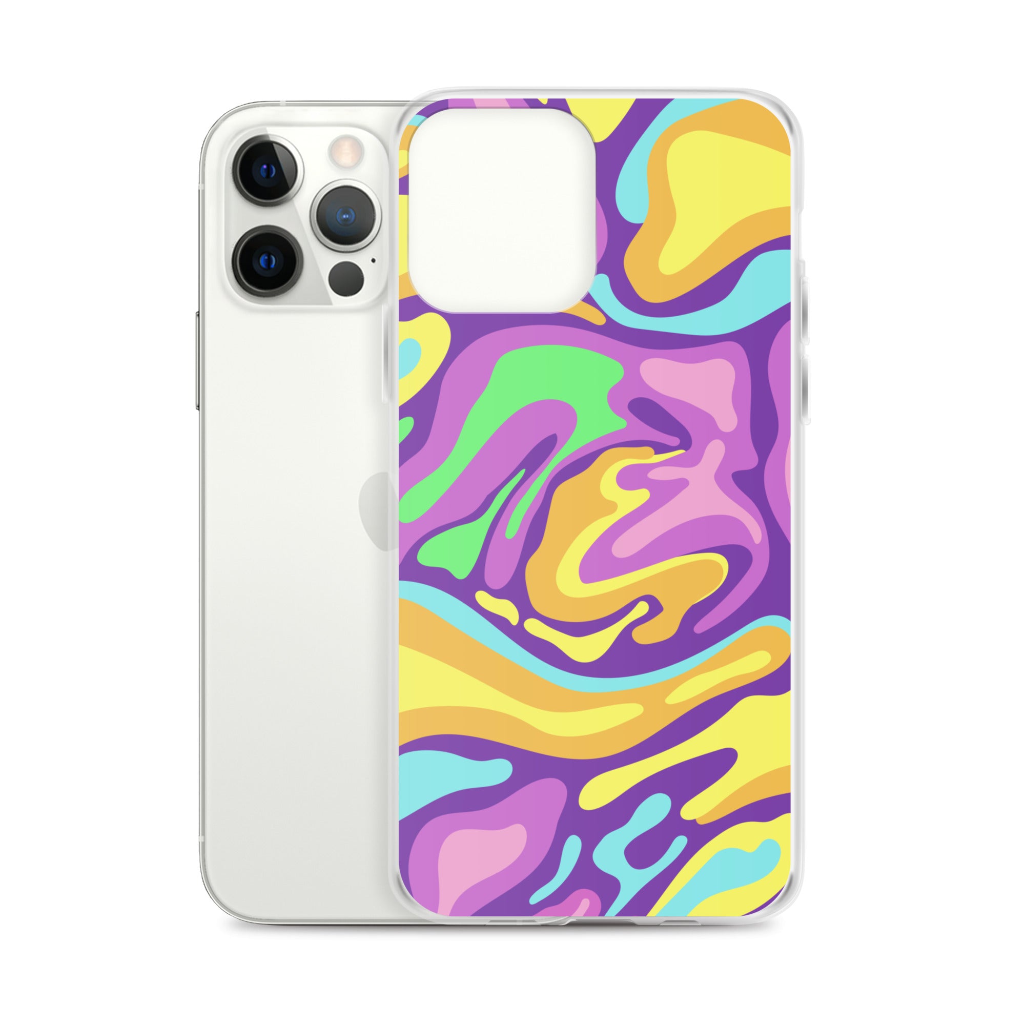 Colorful Groovy Psychedelic Wave Pattern Clear Case for iPhone®