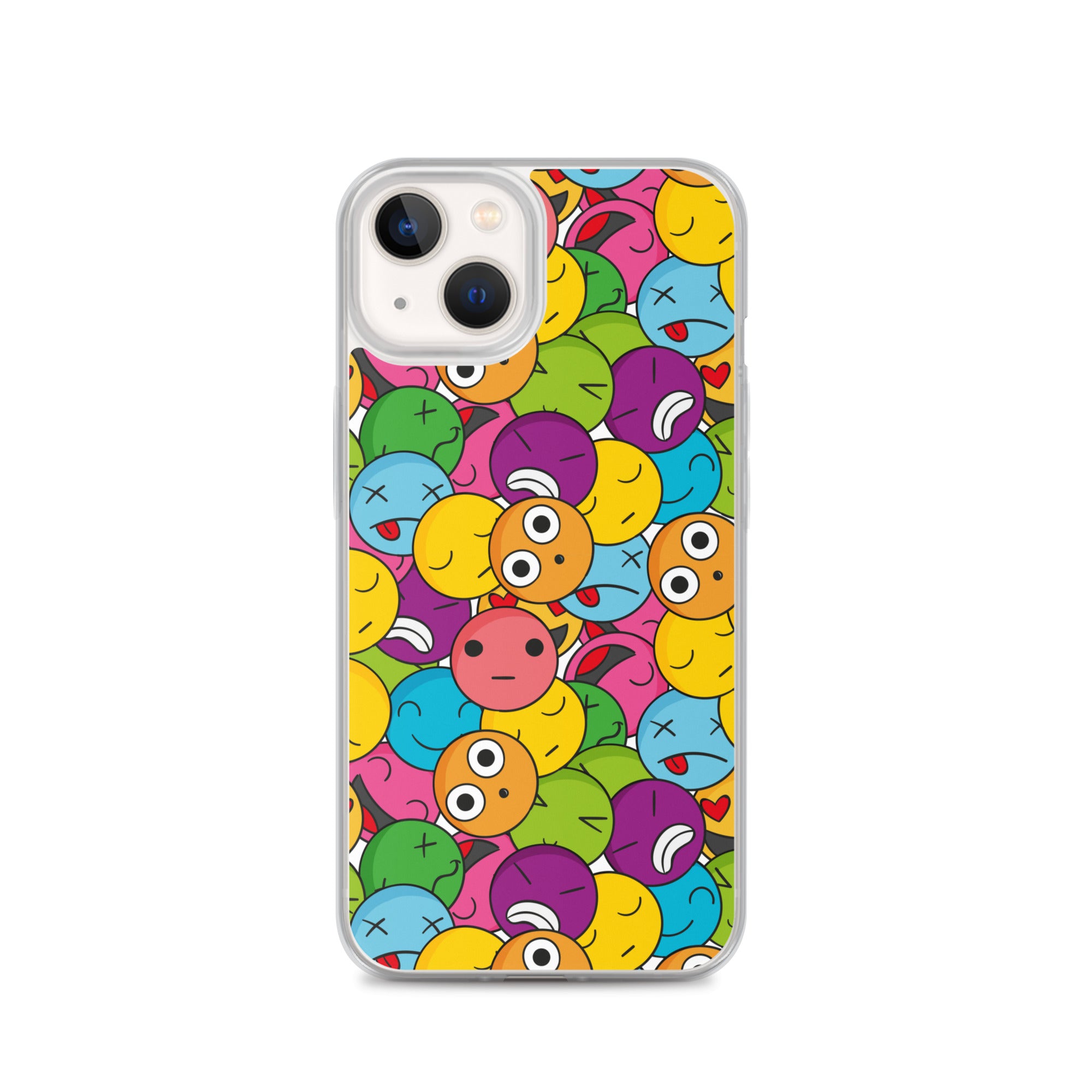 Creative Colorful Emoticons Pattern Clear Case for iPhone®