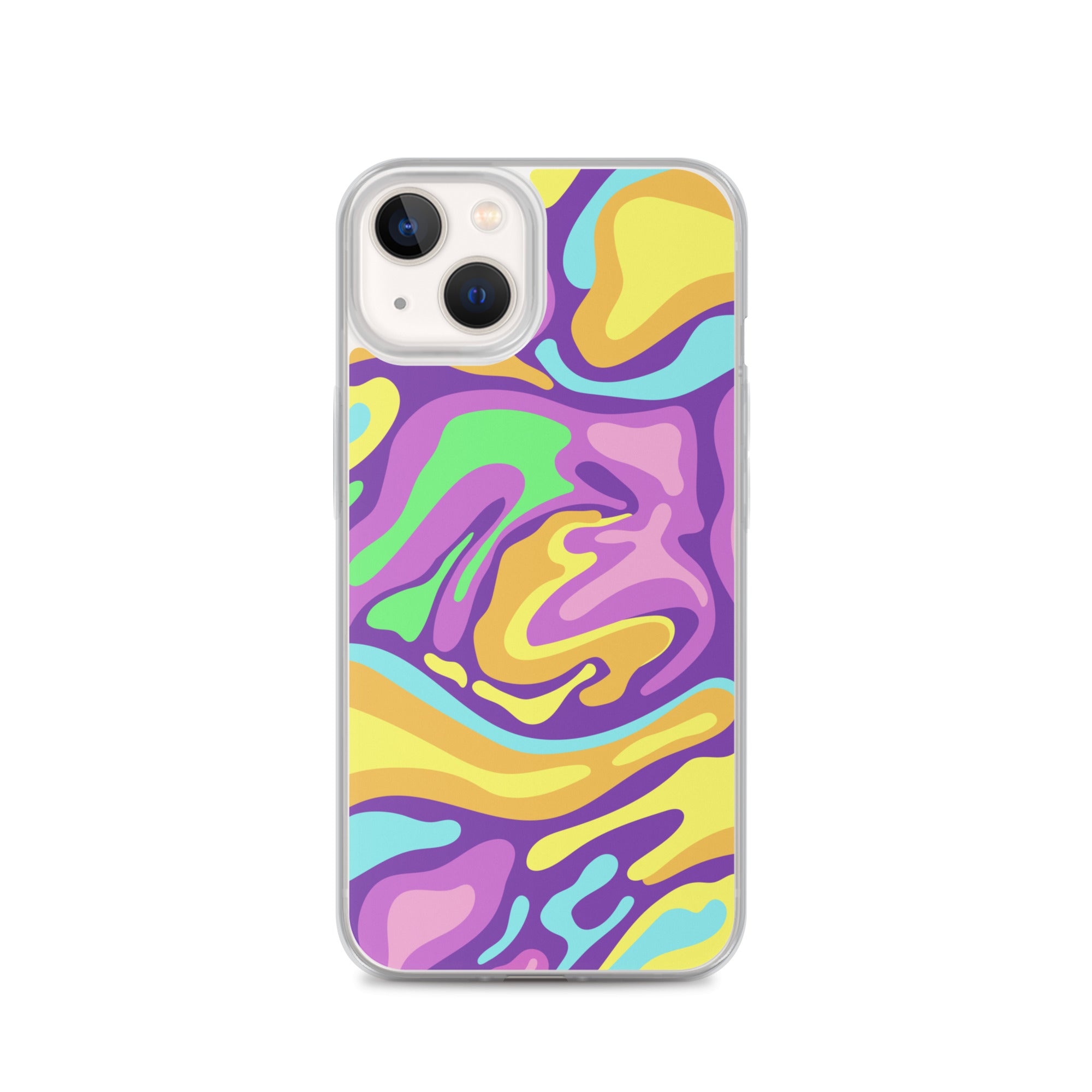 Colorful Groovy Psychedelic Wave Pattern Clear Case for iPhone®