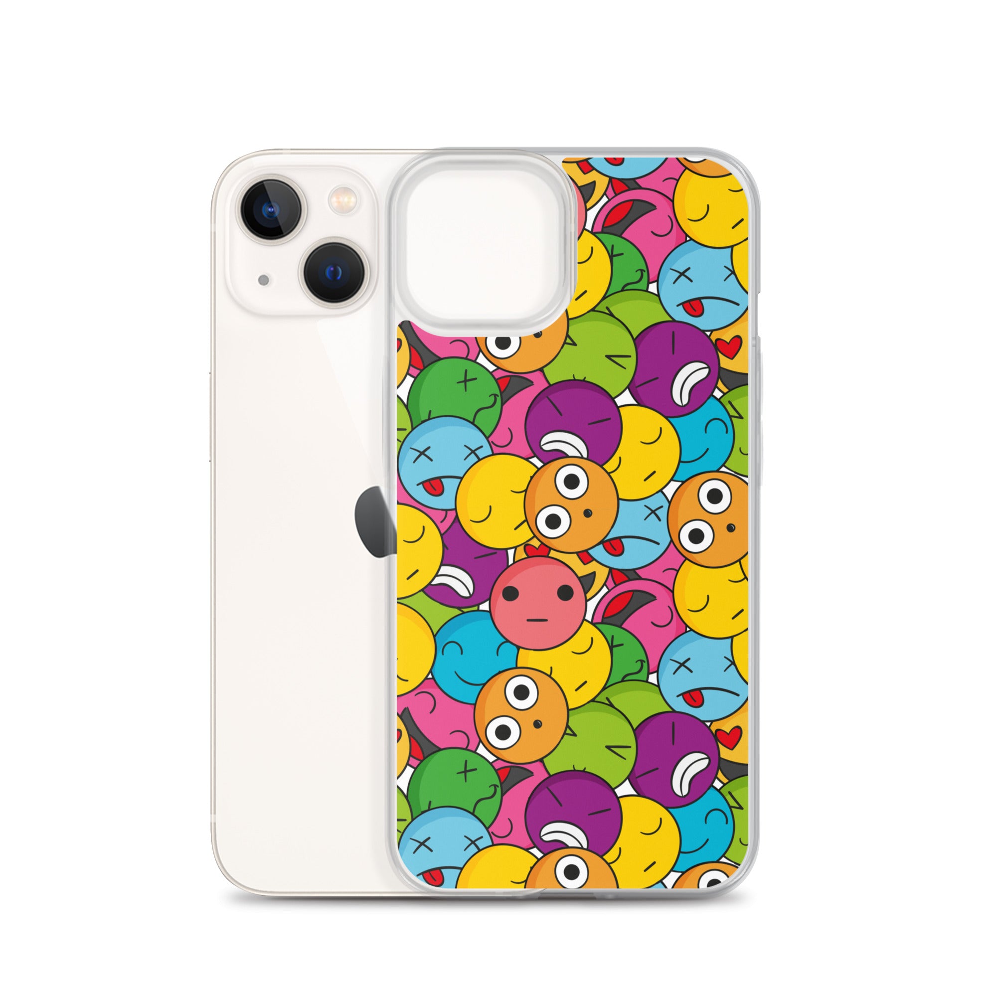 Creative Colorful Emoticons Pattern Clear Case for iPhone®