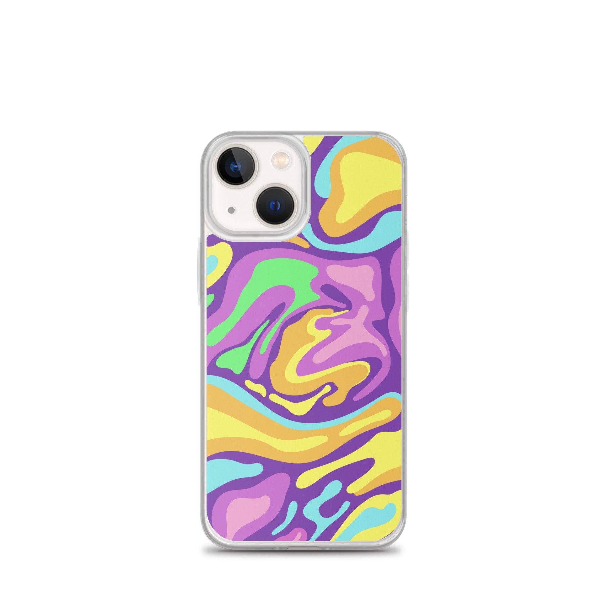 Colorful Groovy Psychedelic Wave Pattern Clear Case for iPhone®