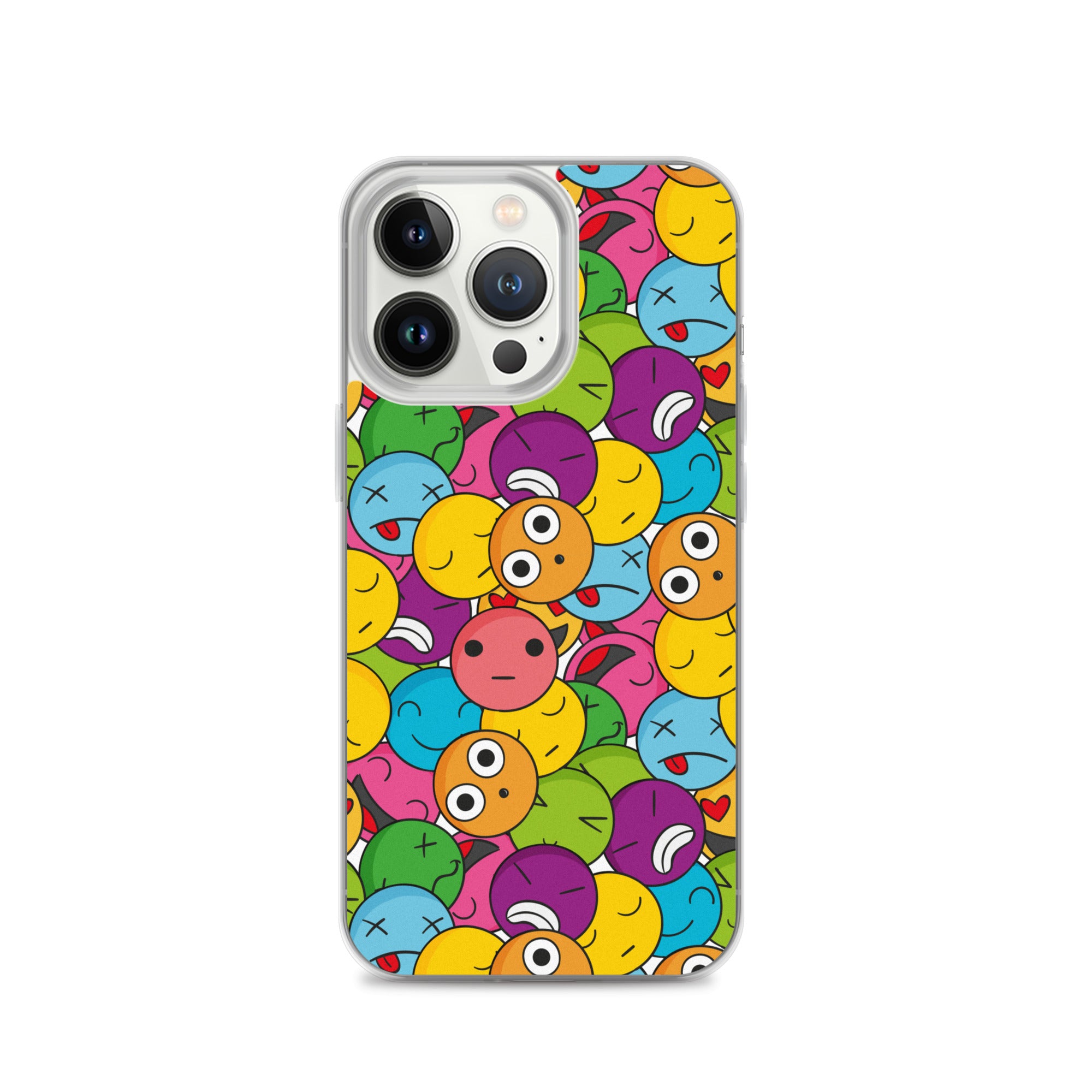 Creative Colorful Emoticons Pattern Clear Case for iPhone®