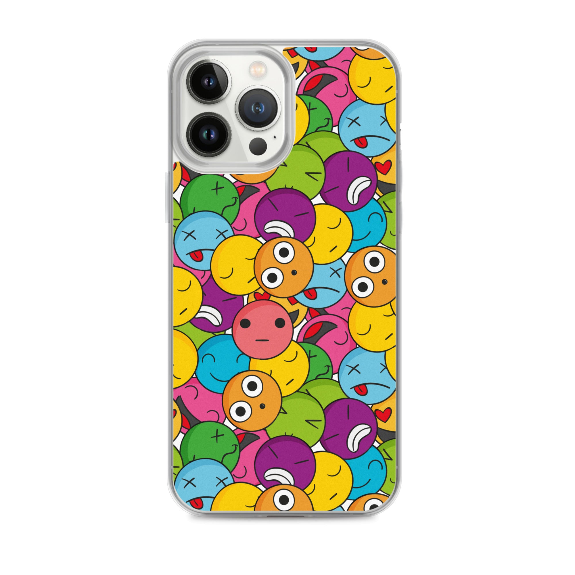 Creative Colorful Emoticons Pattern Clear Case for iPhone®