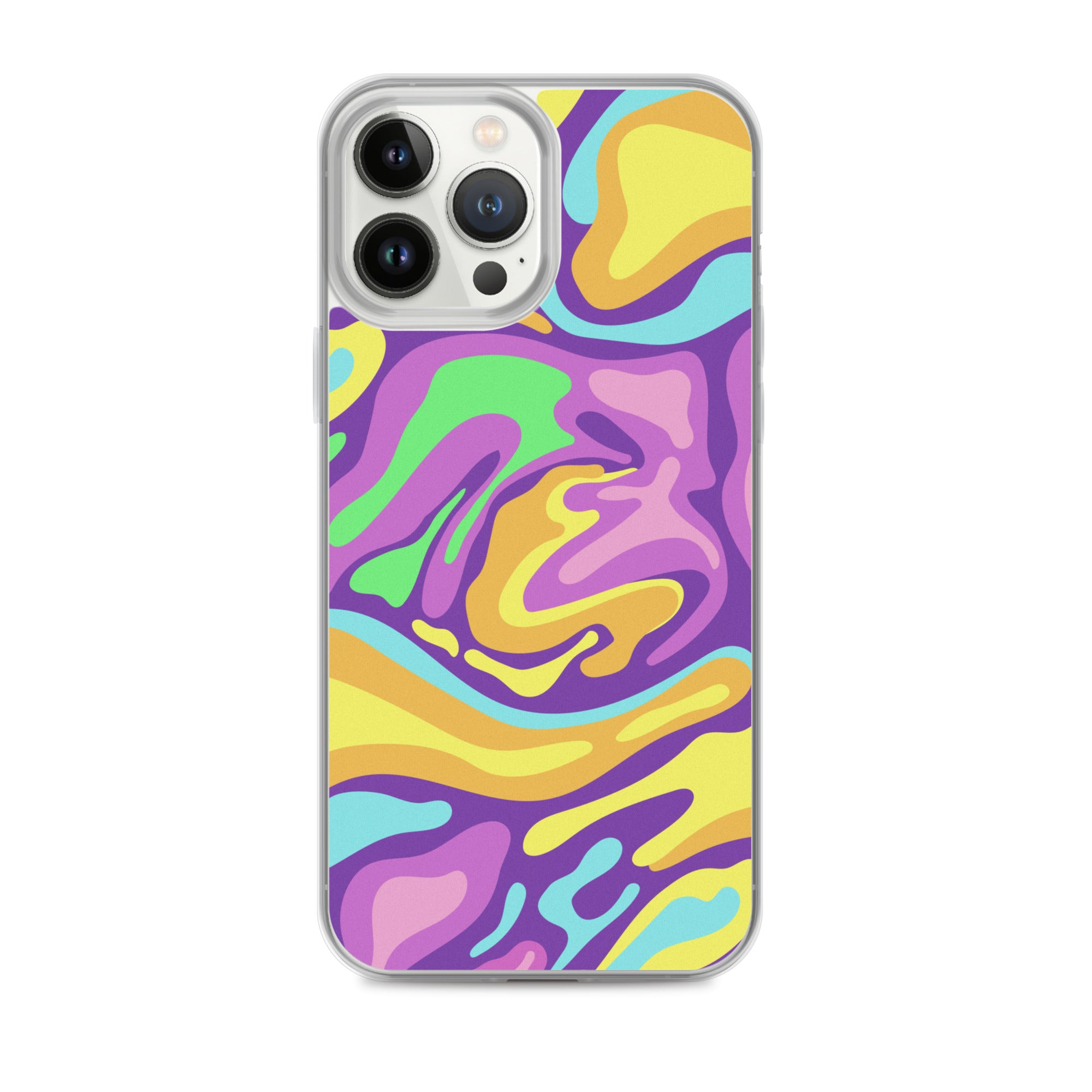 Colorful Groovy Psychedelic Wave Pattern Clear Case for iPhone®