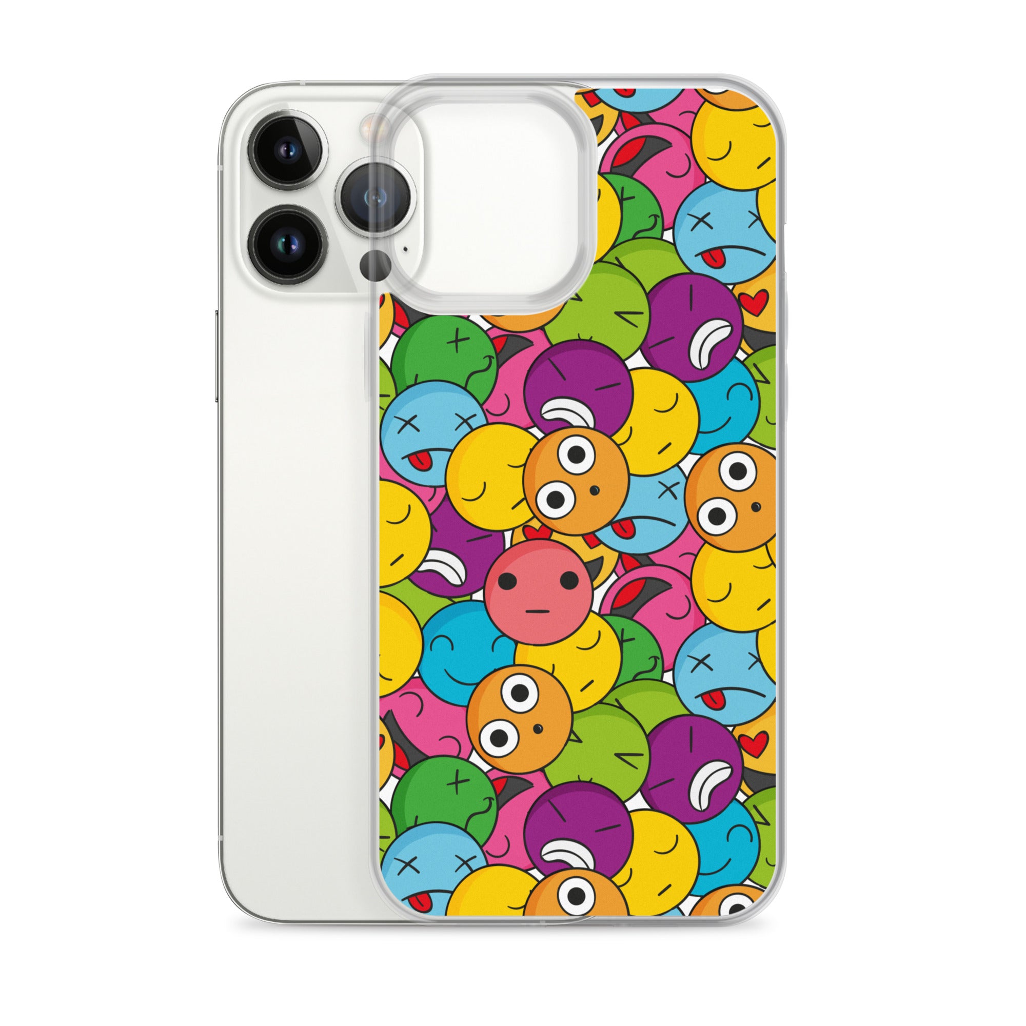 Creative Colorful Emoticons Pattern Clear Case for iPhone®