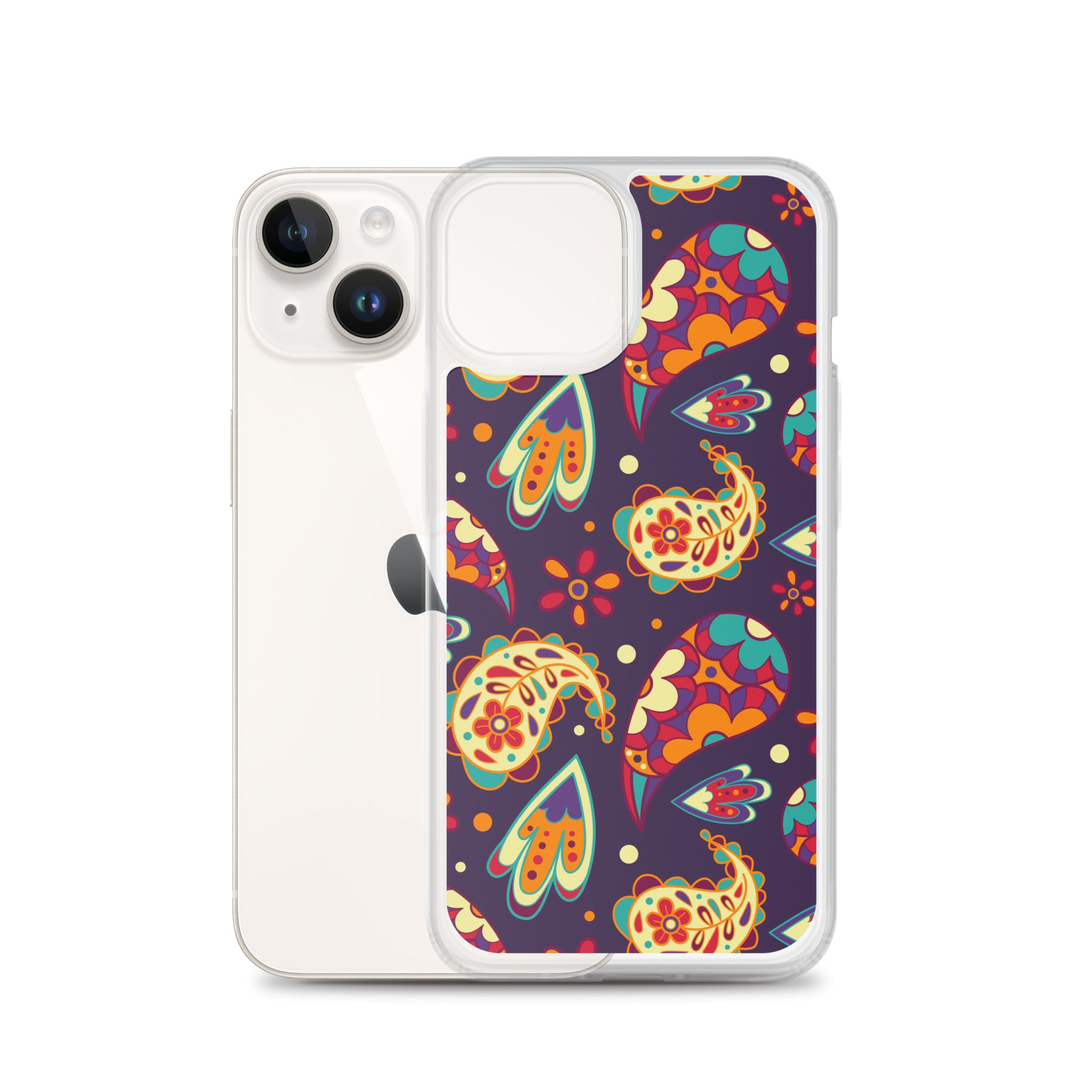 Elegant Colorful Paisley Pattern Clear Case for iPhone®