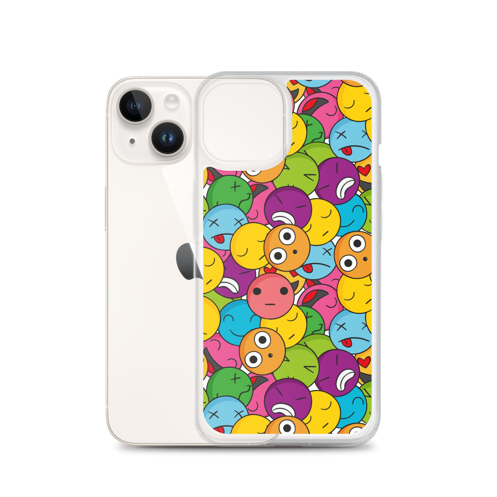 Creative Colorful Emoticons Pattern Clear Case for iPhone®