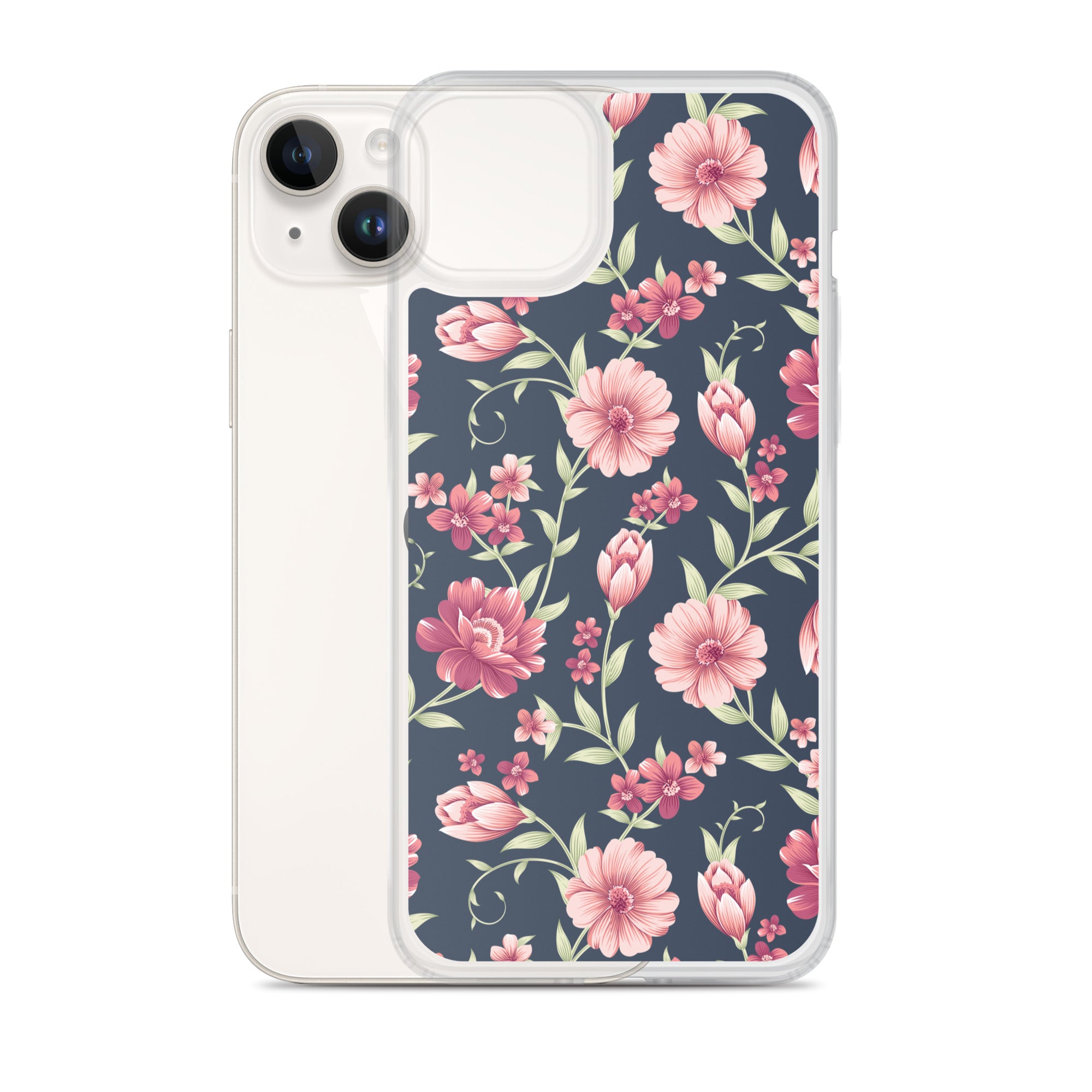 Seamless Vintage Flower Pattern Clear Case for iPhone®