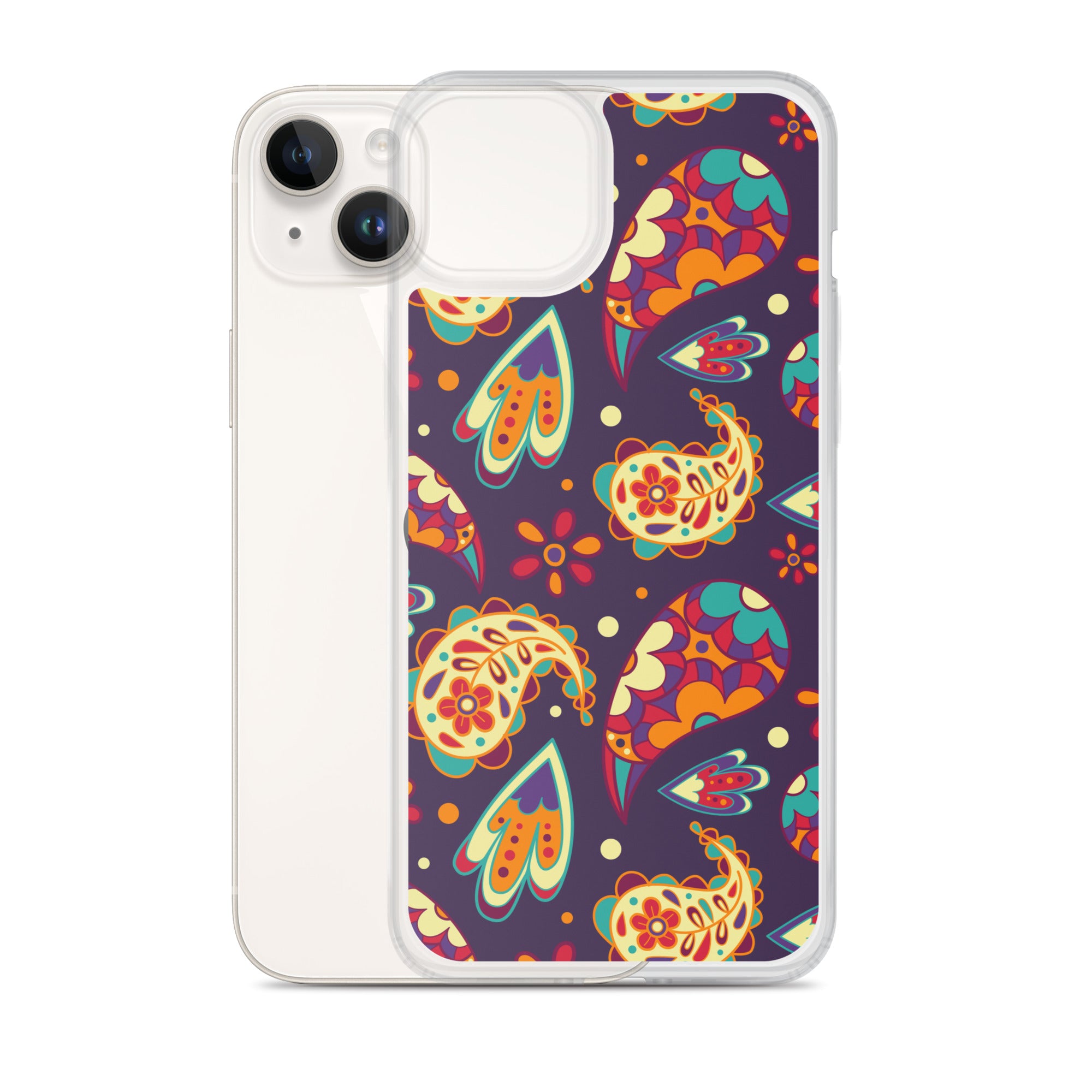 Elegant Colorful Paisley Pattern Clear Case for iPhone®