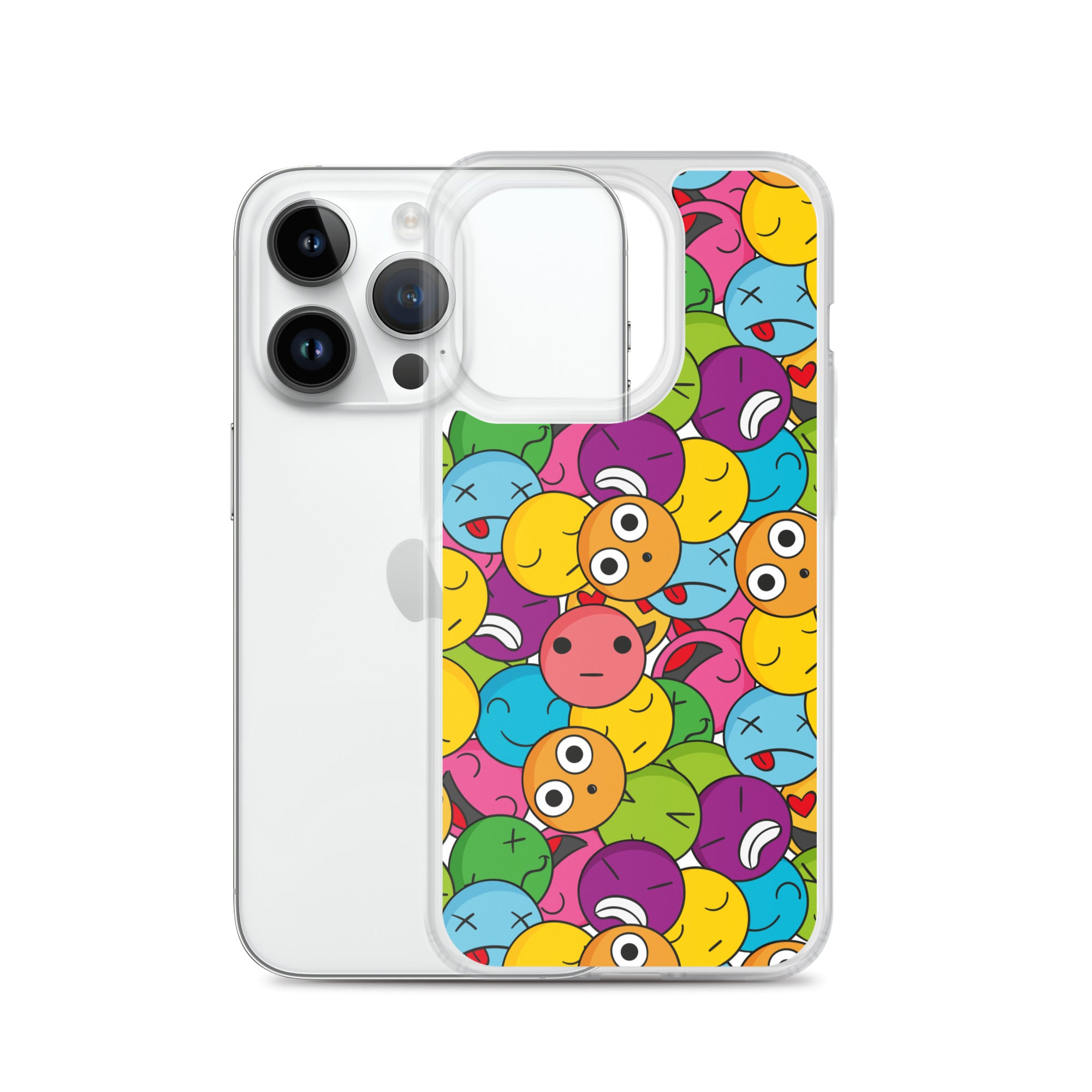 Creative Colorful Emoticons Pattern Clear Case for iPhone®