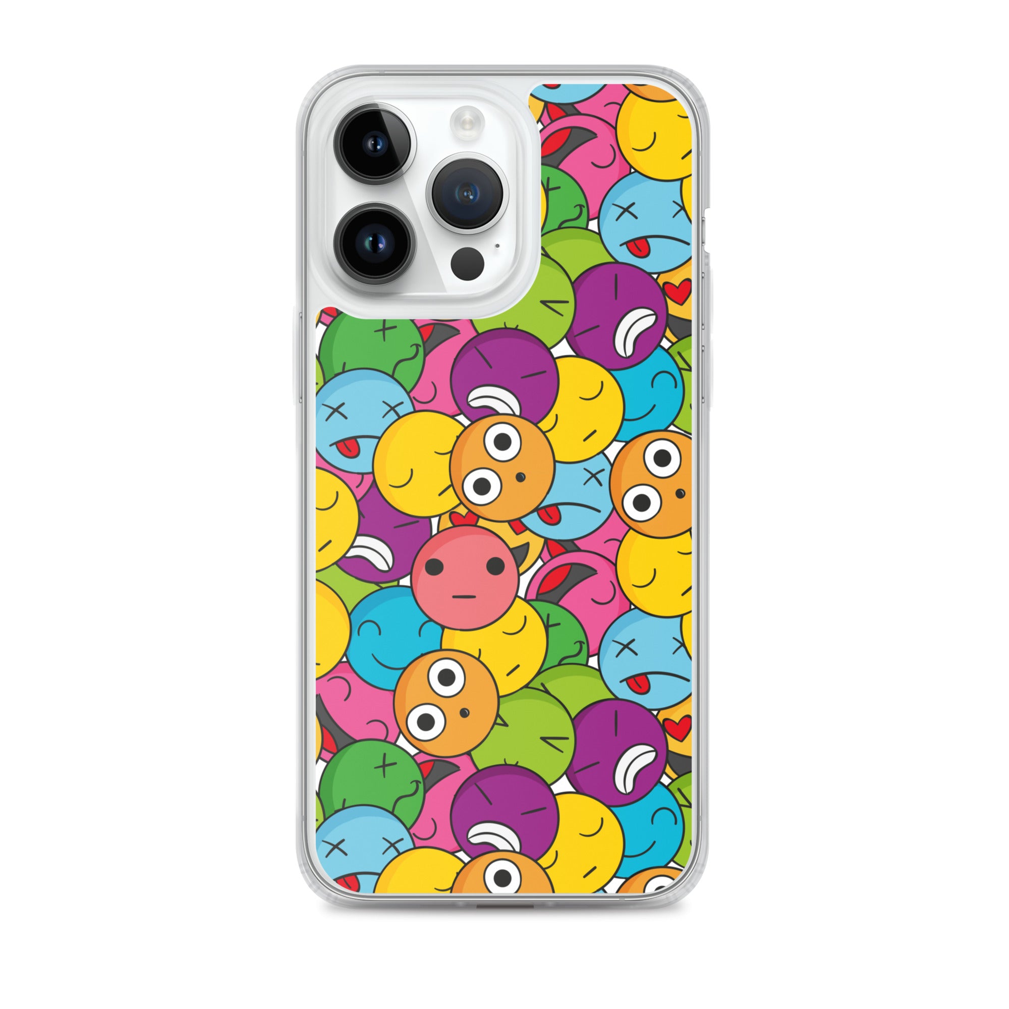 Creative Colorful Emoticons Pattern Clear Case for iPhone®