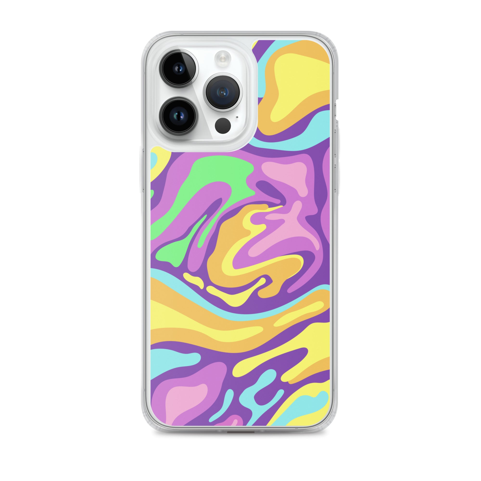 Colorful Groovy Psychedelic Wave Pattern Clear Case for iPhone®
