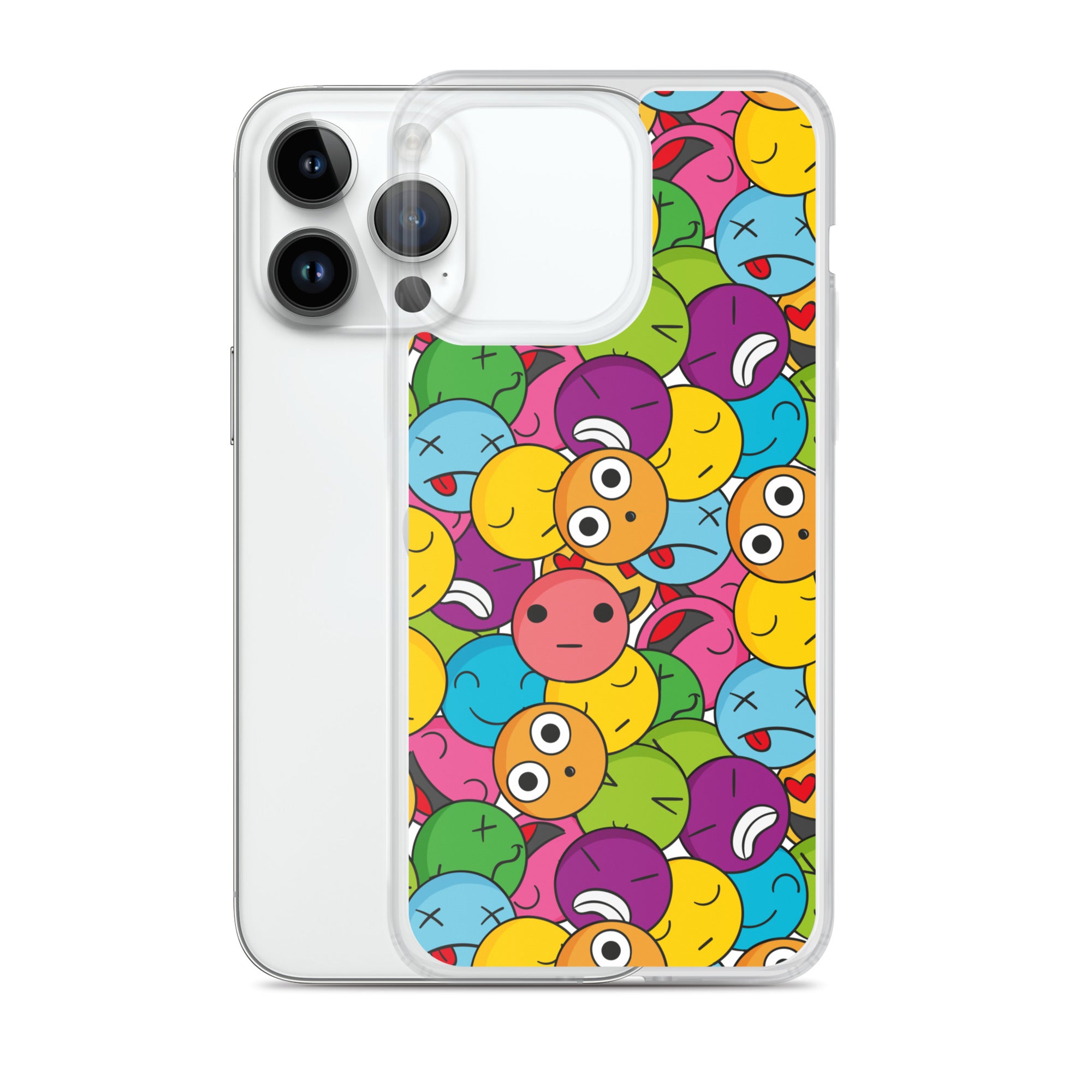 Creative Colorful Emoticons Pattern Clear Case for iPhone®