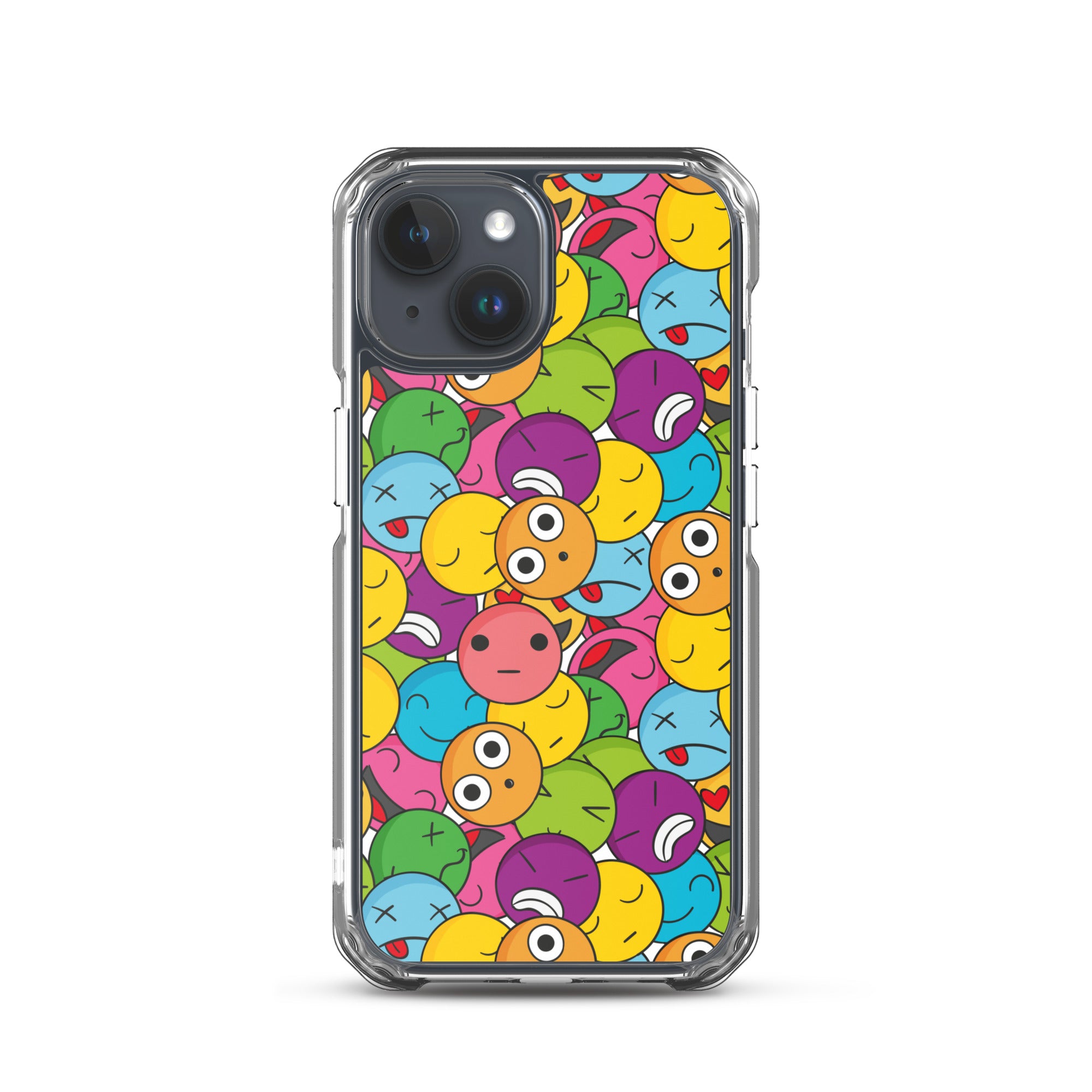 Creative Colorful Emoticons Pattern Clear Case for iPhone®