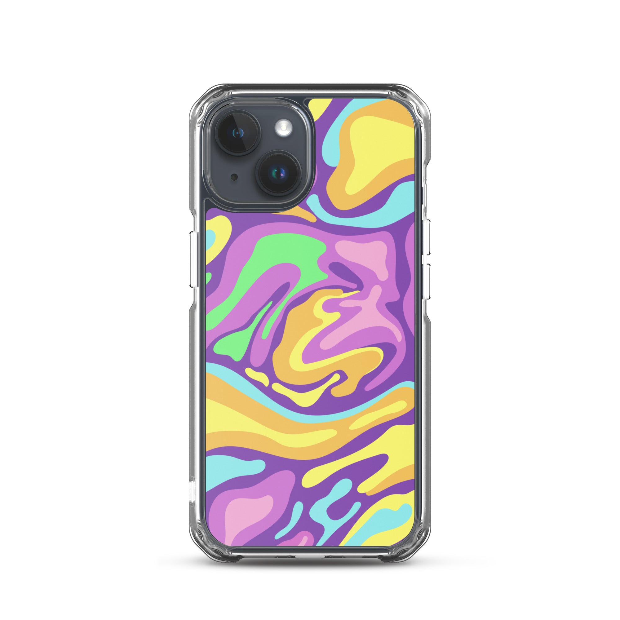 Colorful Groovy Psychedelic Wave Pattern Clear Case for iPhone®