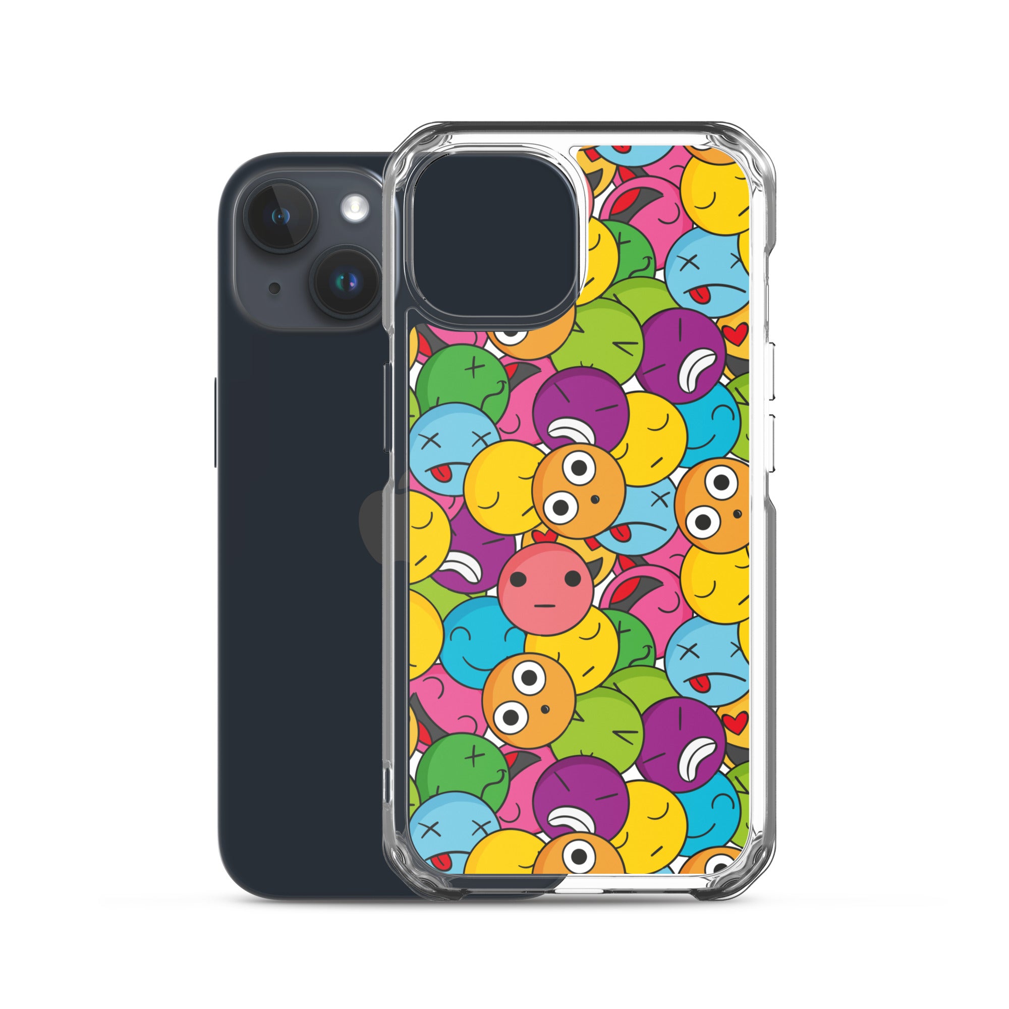 Creative Colorful Emoticons Pattern Clear Case for iPhone®