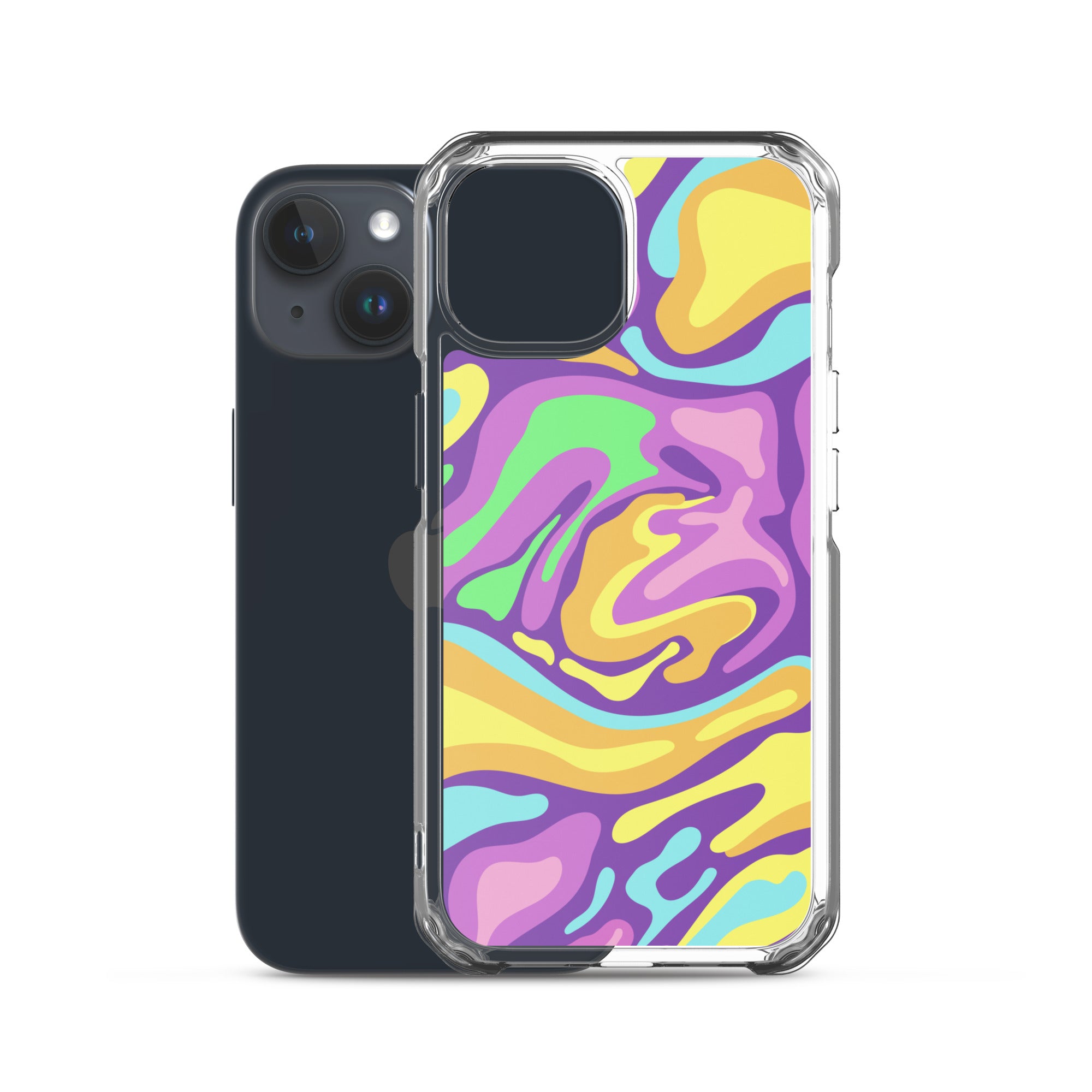 Colorful Groovy Psychedelic Wave Pattern Clear Case for iPhone®