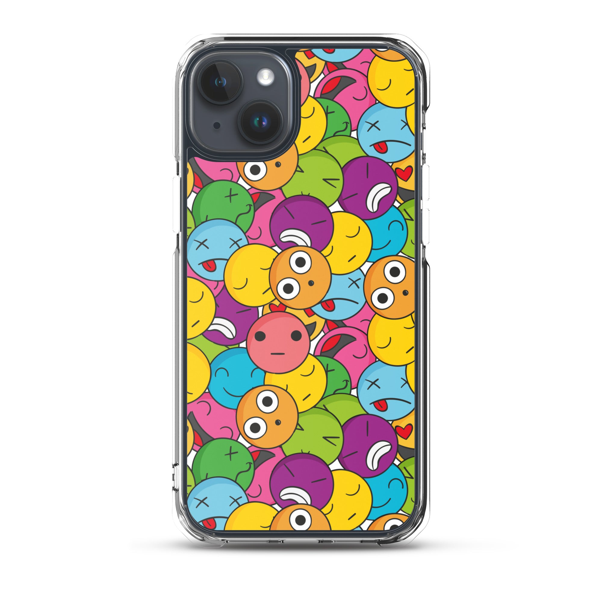 Creative Colorful Emoticons Pattern Clear Case for iPhone®