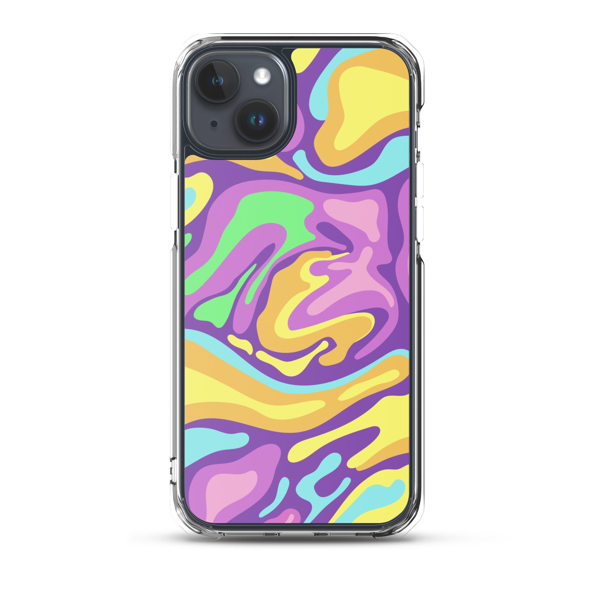 Colorful Groovy Psychedelic Wave Pattern Clear Case for iPhone®