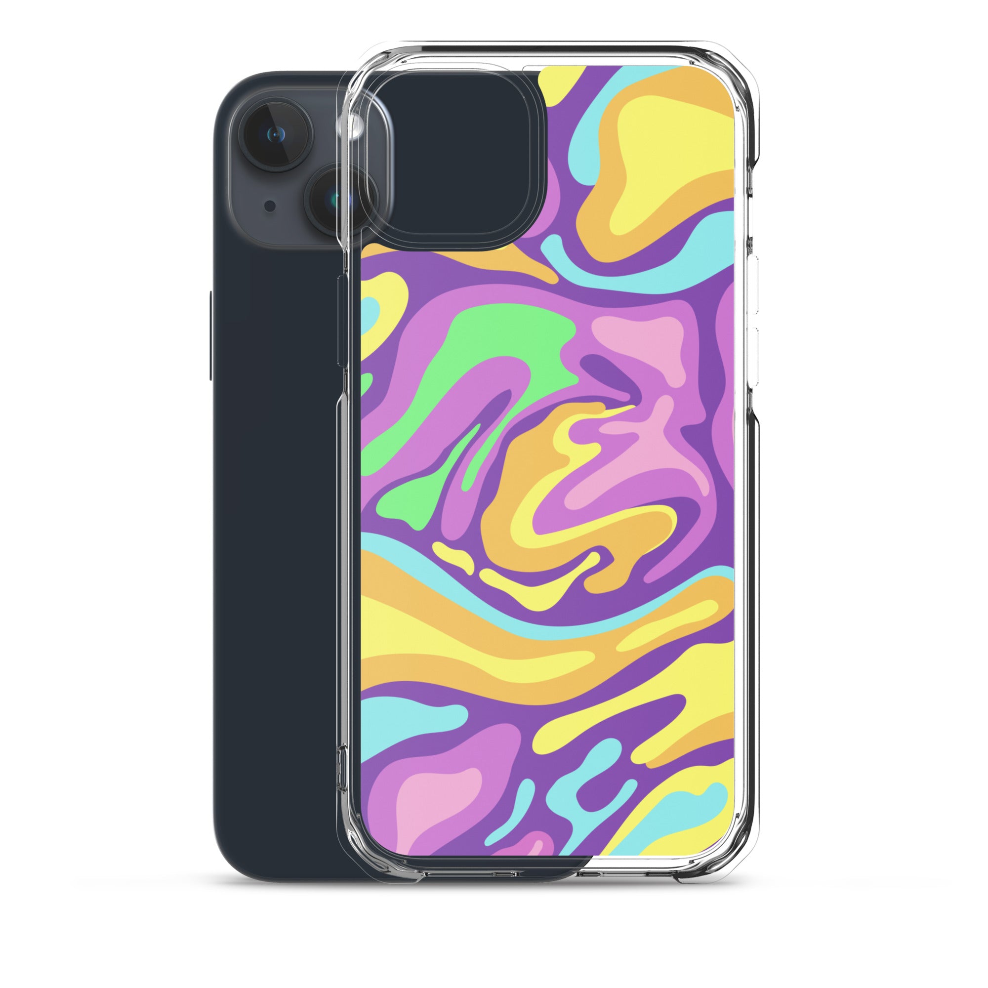 Colorful Groovy Psychedelic Wave Pattern Clear Case for iPhone®