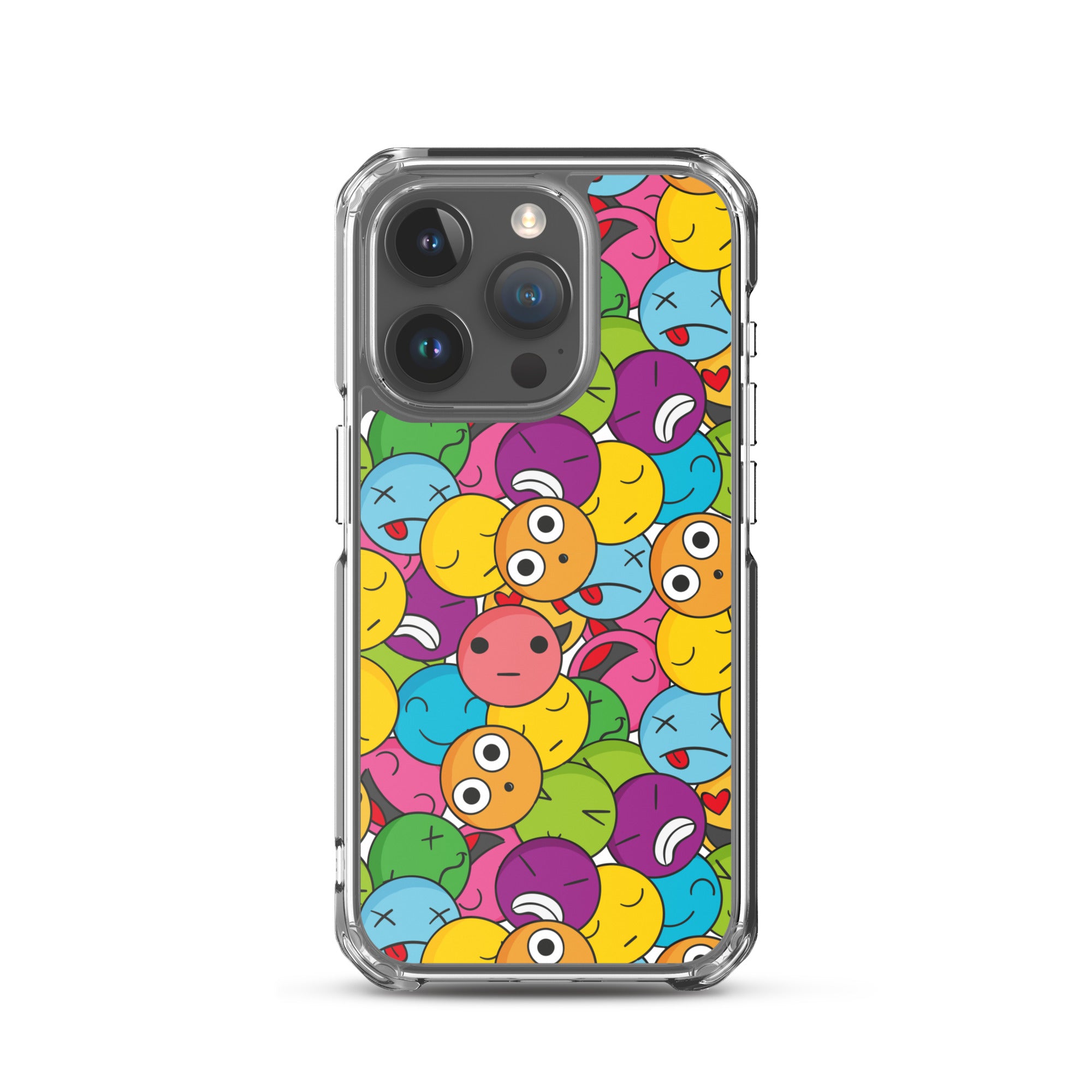 Creative Colorful Emoticons Pattern Clear Case for iPhone®