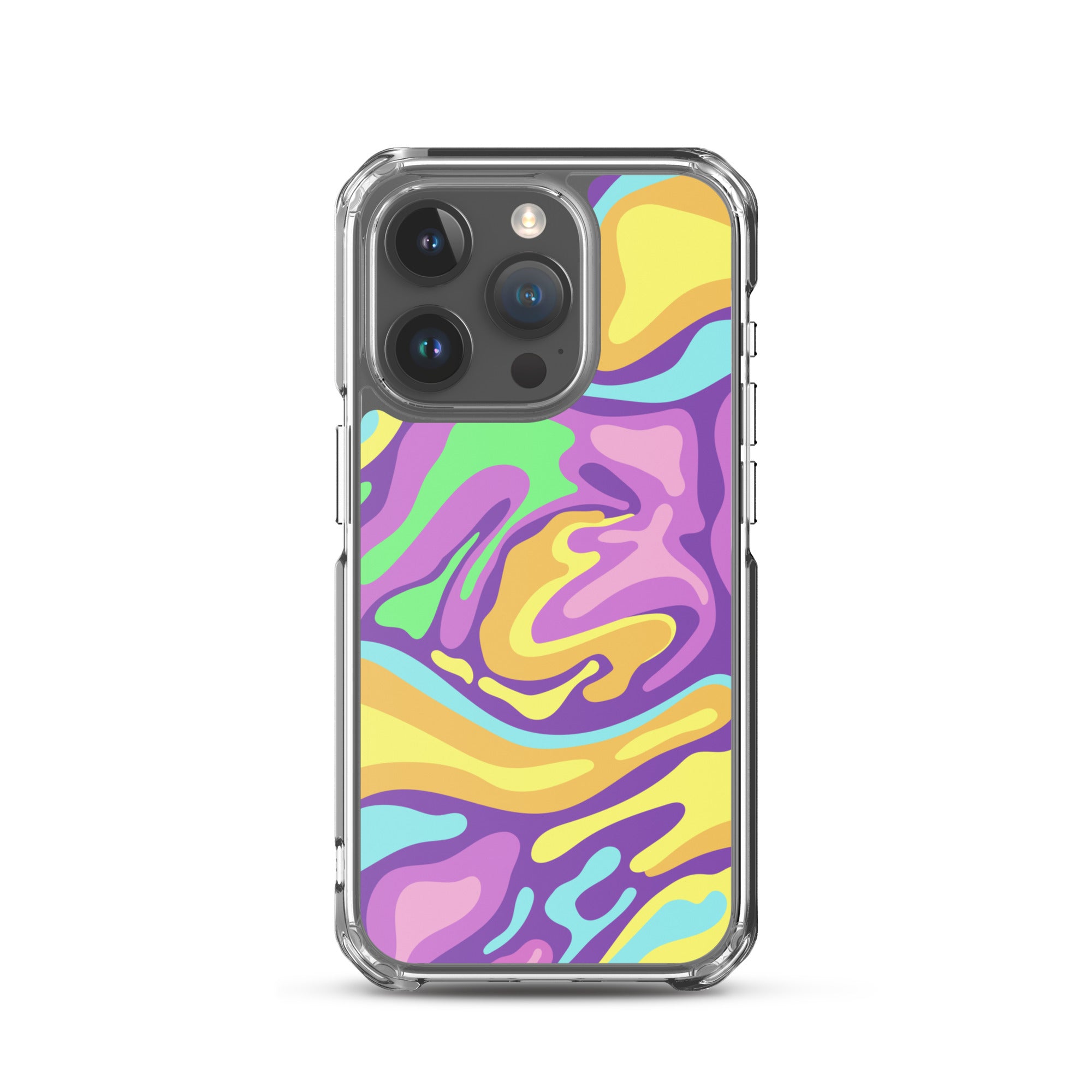 Colorful Groovy Psychedelic Wave Pattern Clear Case for iPhone®