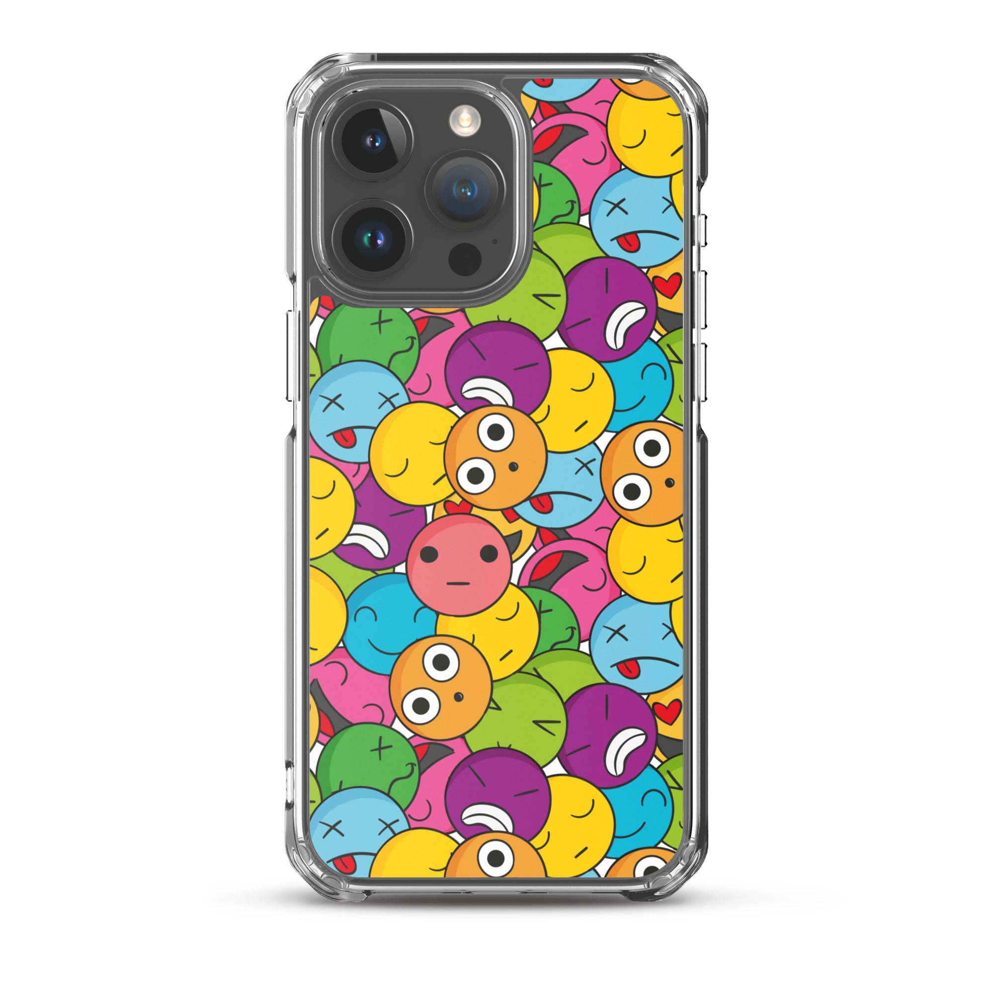 Creative Colorful Emoticons Pattern Clear Case for iPhone®