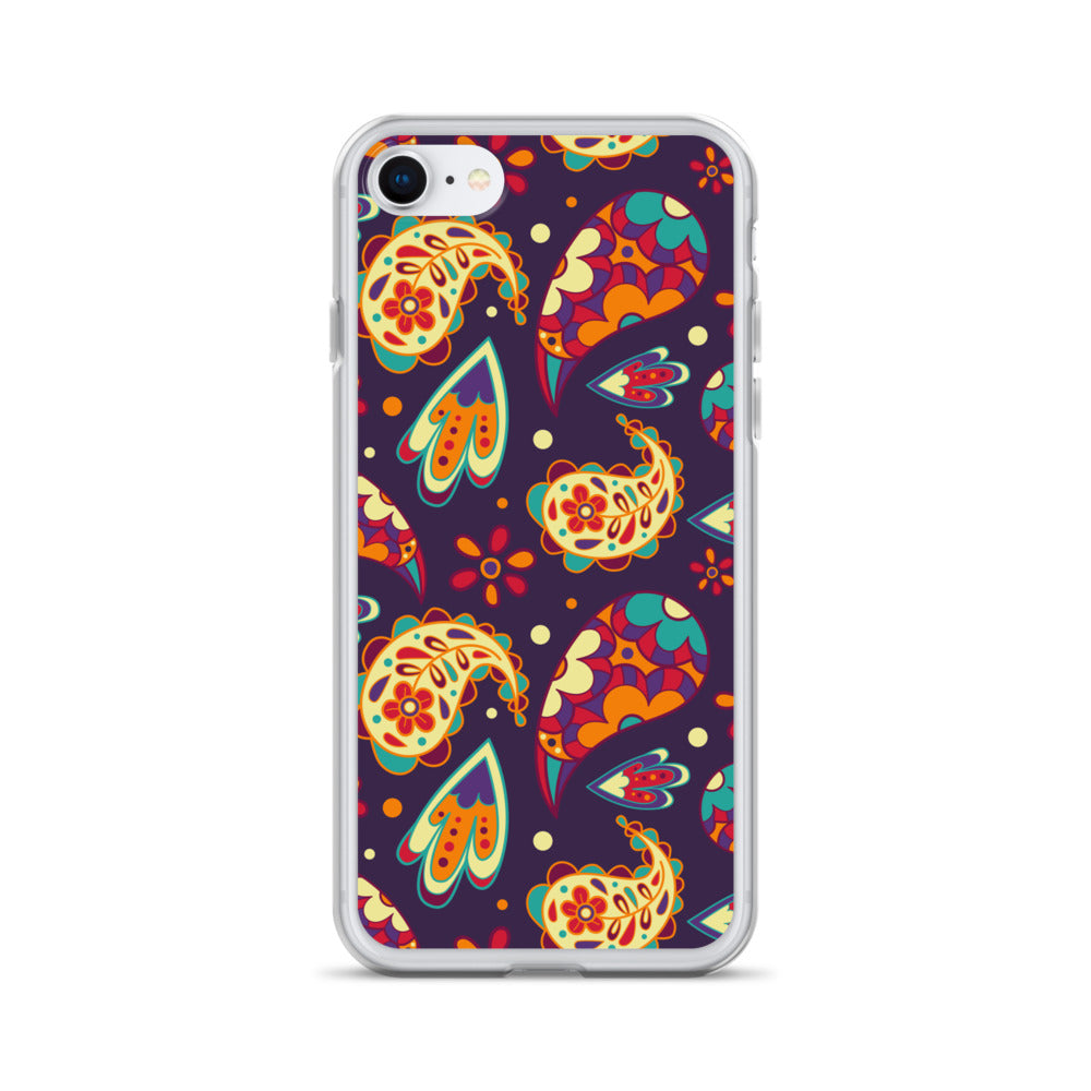 Elegant Colorful Paisley Pattern Clear Case for iPhone®