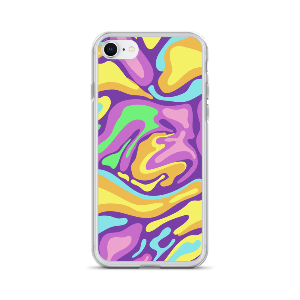 Colorful Groovy Psychedelic Wave Pattern Clear Case for iPhone®