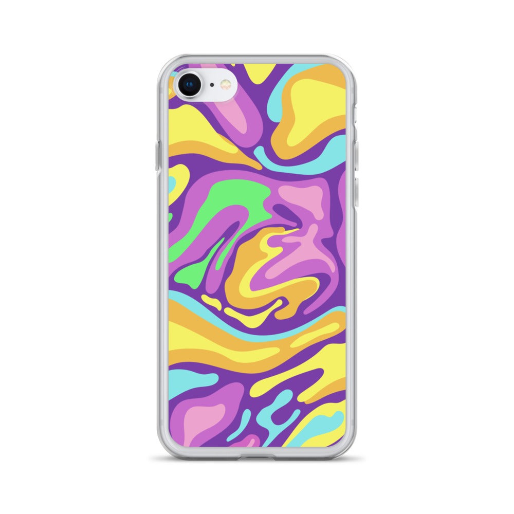 Colorful Groovy Psychedelic Wave Pattern Clear Case for iPhone®