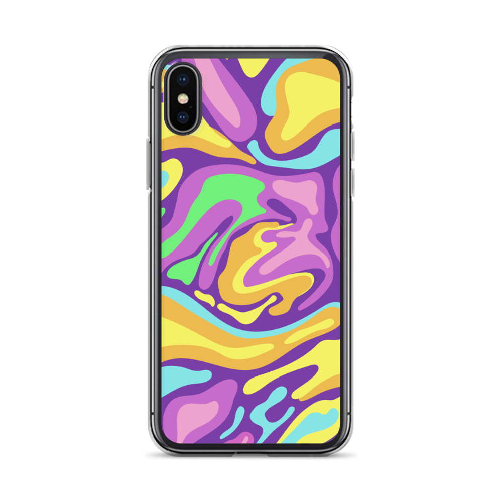 Colorful Groovy Psychedelic Wave Pattern Clear Case for iPhone®