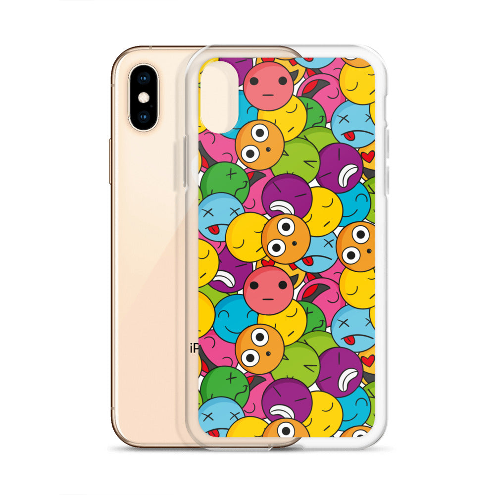 Creative Colorful Emoticons Pattern Clear Case for iPhone®