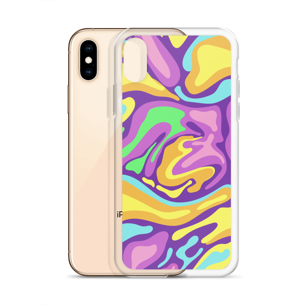 Colorful Groovy Psychedelic Wave Pattern Clear Case for iPhone®