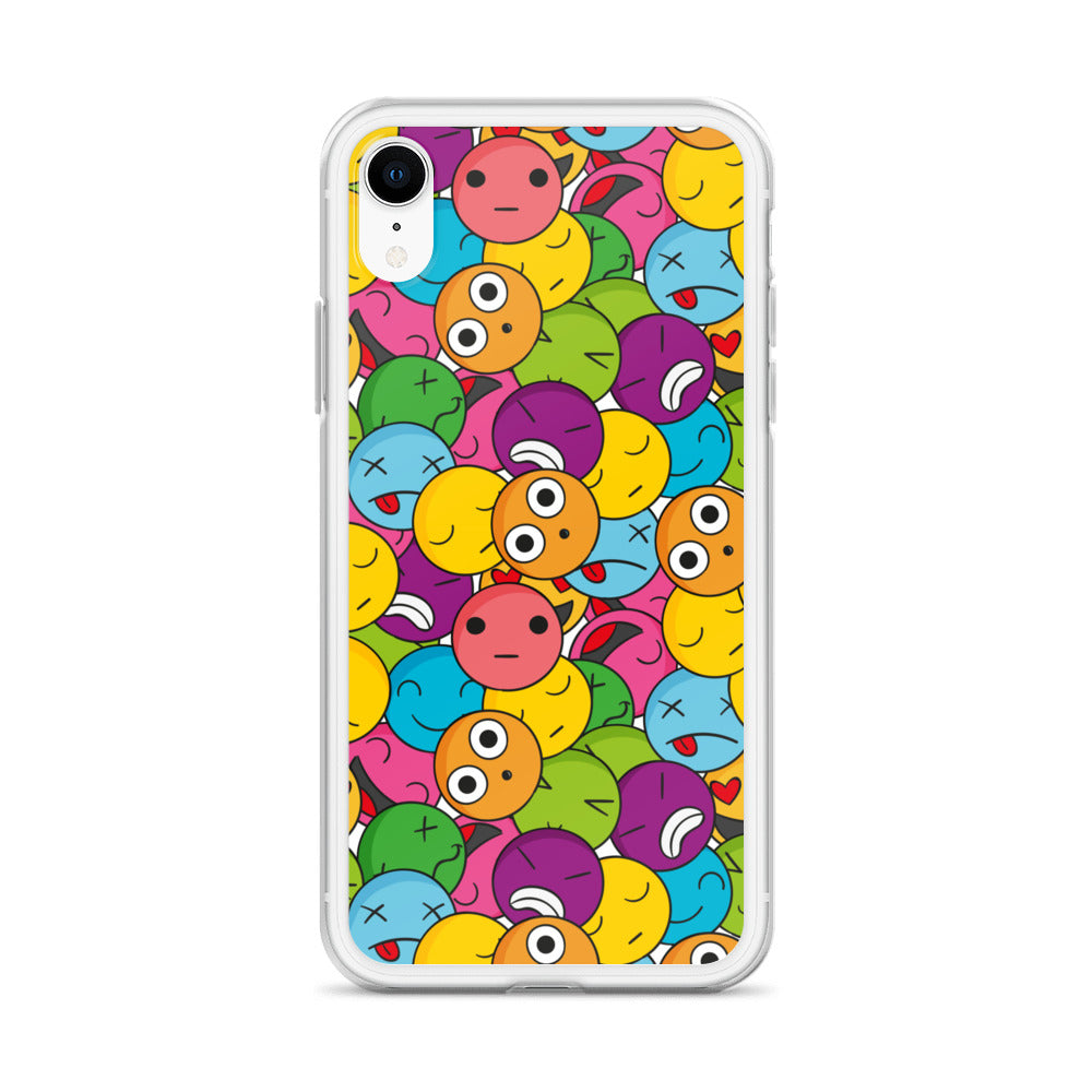 Creative Colorful Emoticons Pattern Clear Case for iPhone®