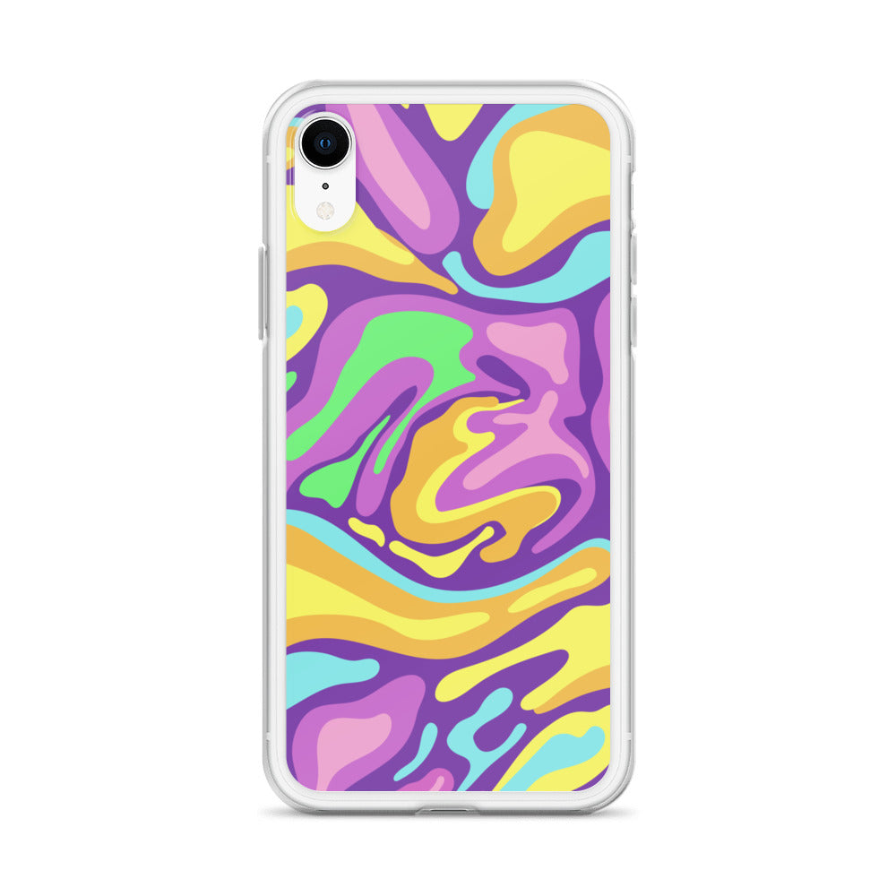 Colorful Groovy Psychedelic Wave Pattern Clear Case for iPhone®