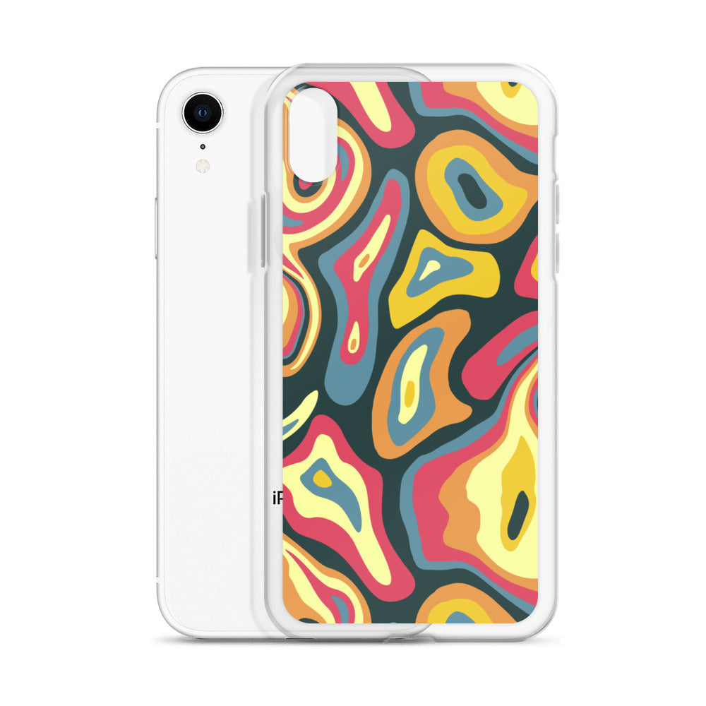 Colorful Groovy Psychedelic Pattern Clear Case for iPhone®