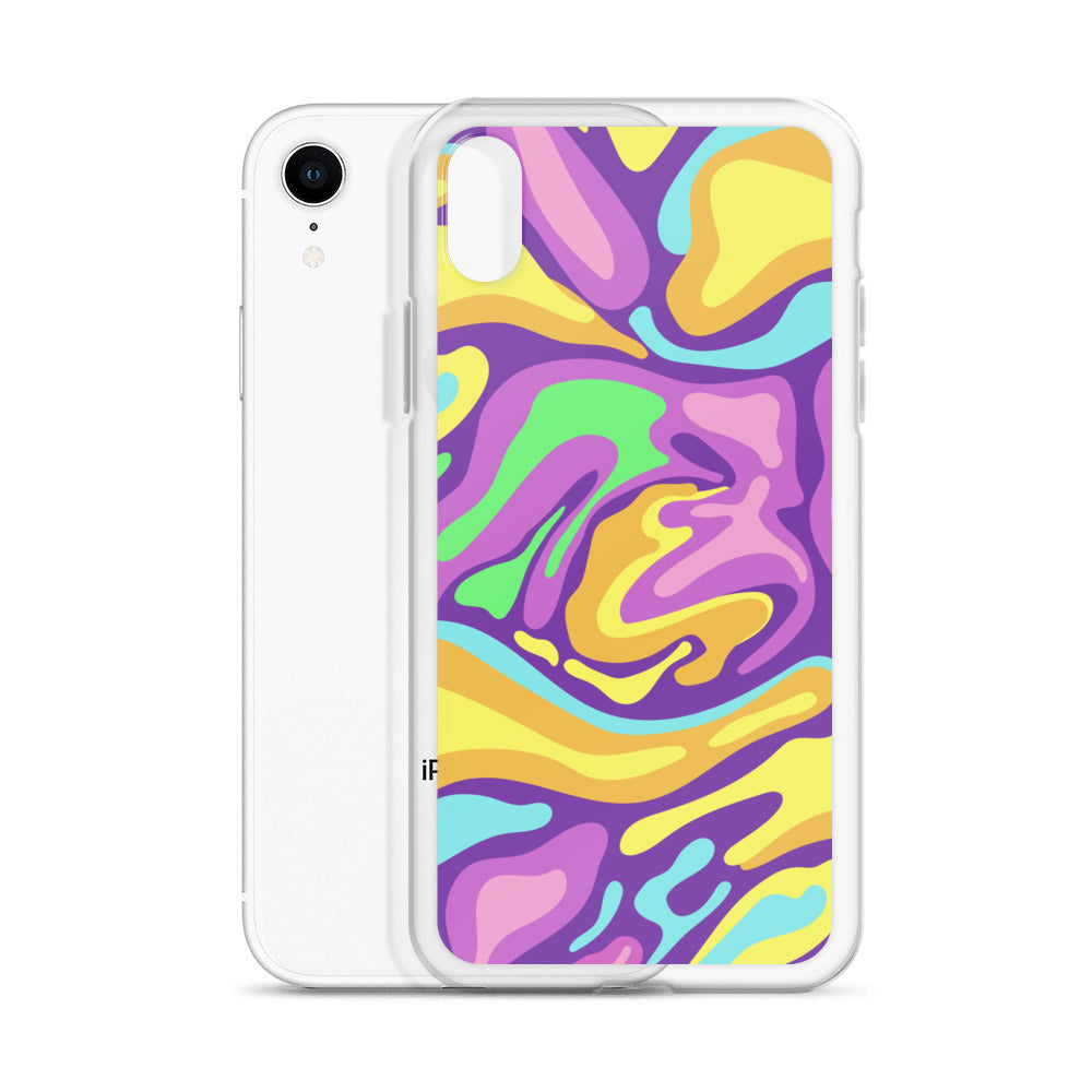 Colorful Groovy Psychedelic Wave Pattern Clear Case for iPhone®