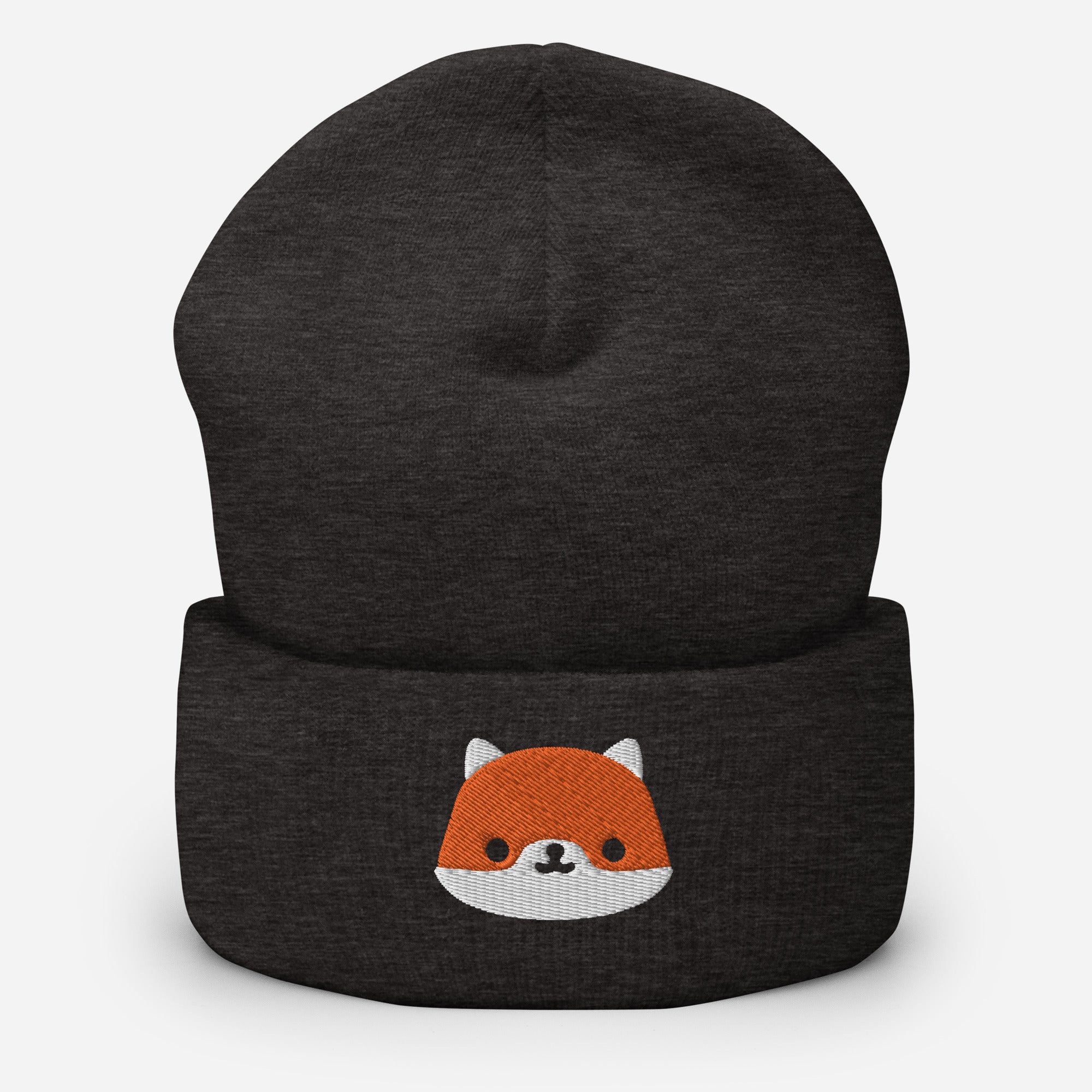 Baby Fox Beanie Cap, Embroidered Wild Animal Cuffed Beanie, Handmade Unisex Slouchy Cartoon Fox Gift Hat Cap