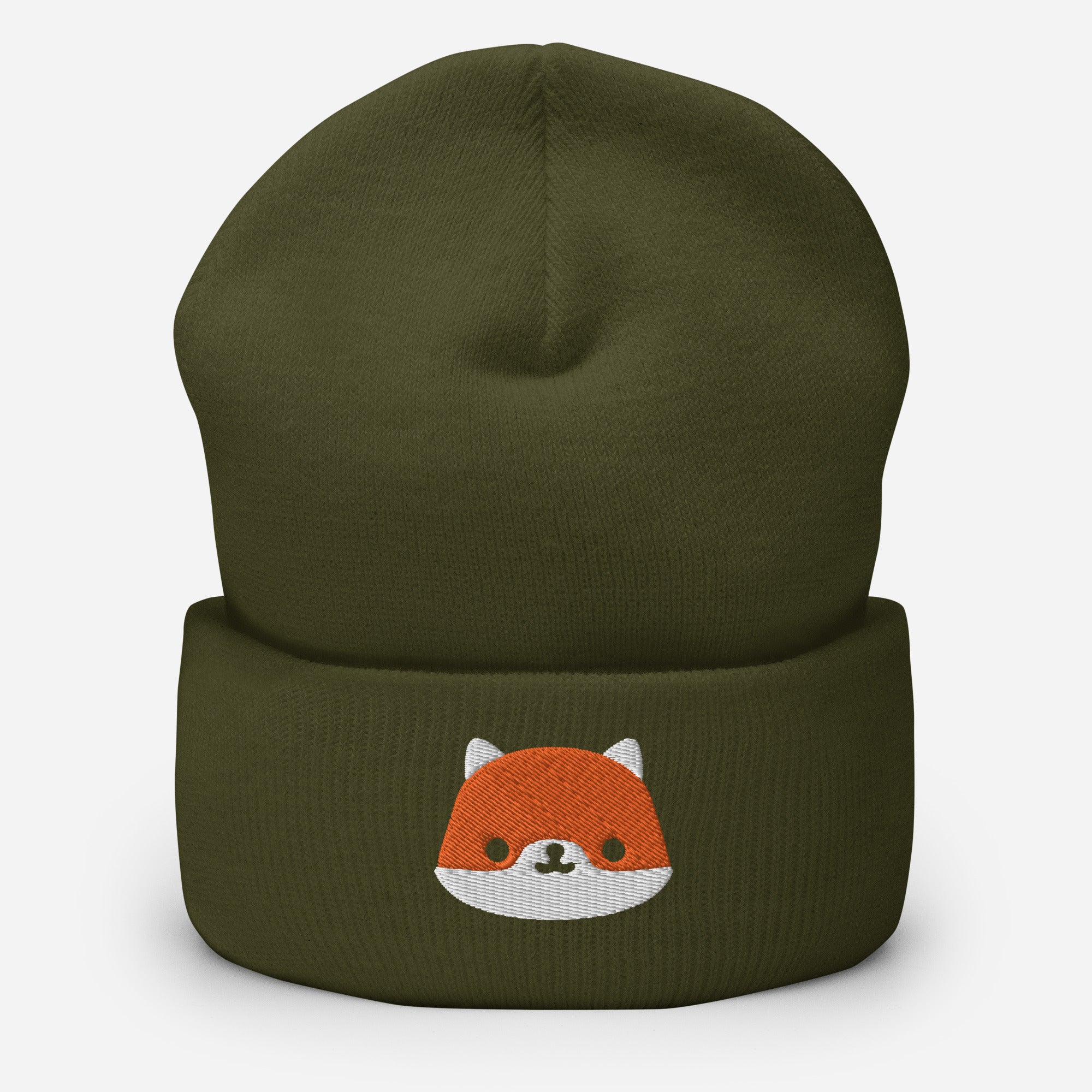 Baby Fox Beanie Cap, Embroidered Wild Animal Cuffed Beanie, Handmade Unisex Slouchy Cartoon Fox Gift Hat Cap