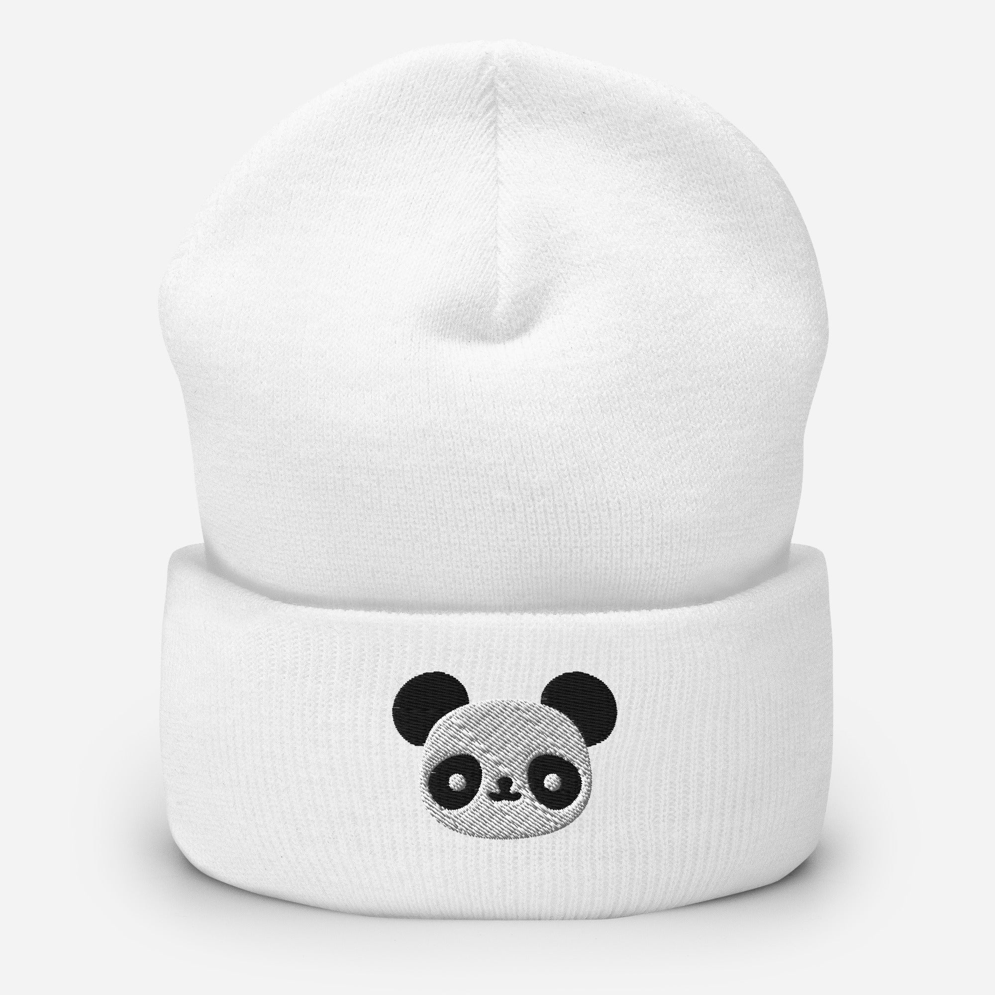 Baby Panda Beanie Cap, Embroidered Wild Animal Cuffed Beanie, Handmade Unisex Slouchy Cartoon Panda Bear Gift Hat Cap