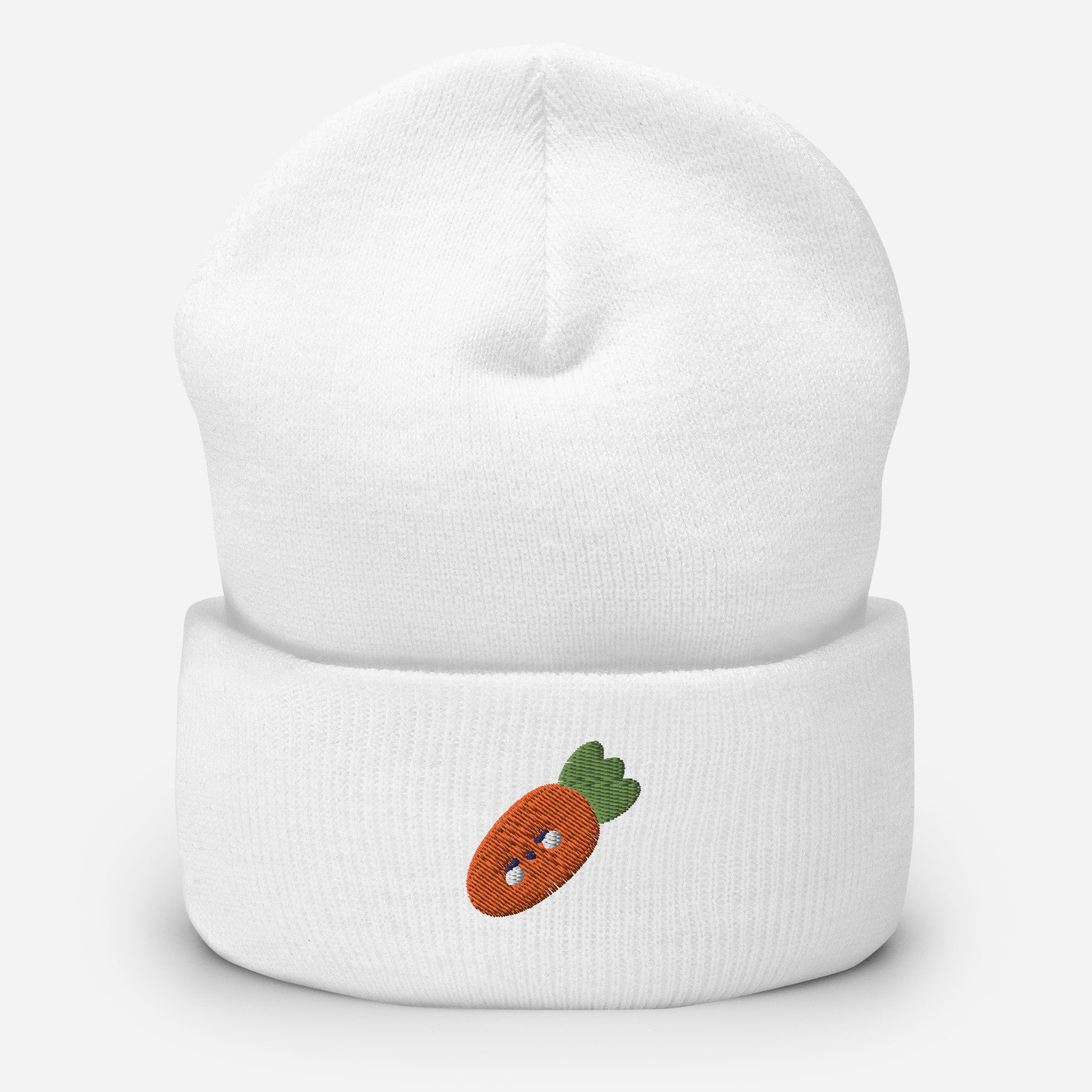 Carrot Vegetable Beanie Cap , Embroidered Easter Bunny Carrot Cuffed Beanie, Handmade Unisex Slouchy Vegetarian Gift Hat Cap