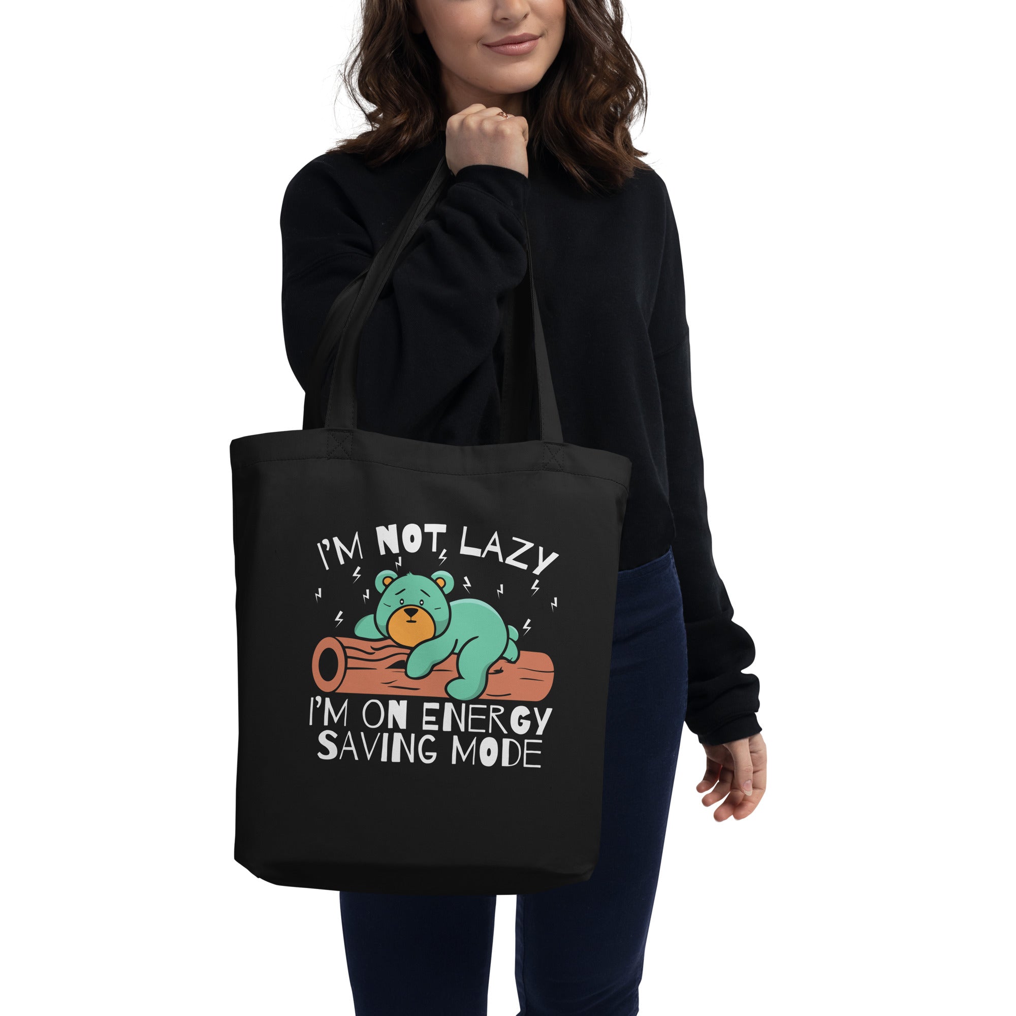 I'm Not Lazy I'm On Energy Saving Mode Panda Bear Sleeping Funny Nap Lover Eco Tote Bag