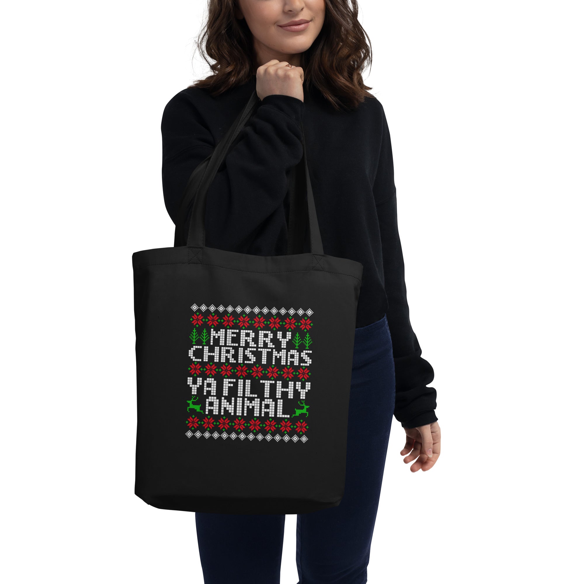 Merry Christmas Ya Filthy Animal Ugly Xmas Home Alone Funny Saying Quote Eco Tote Bag