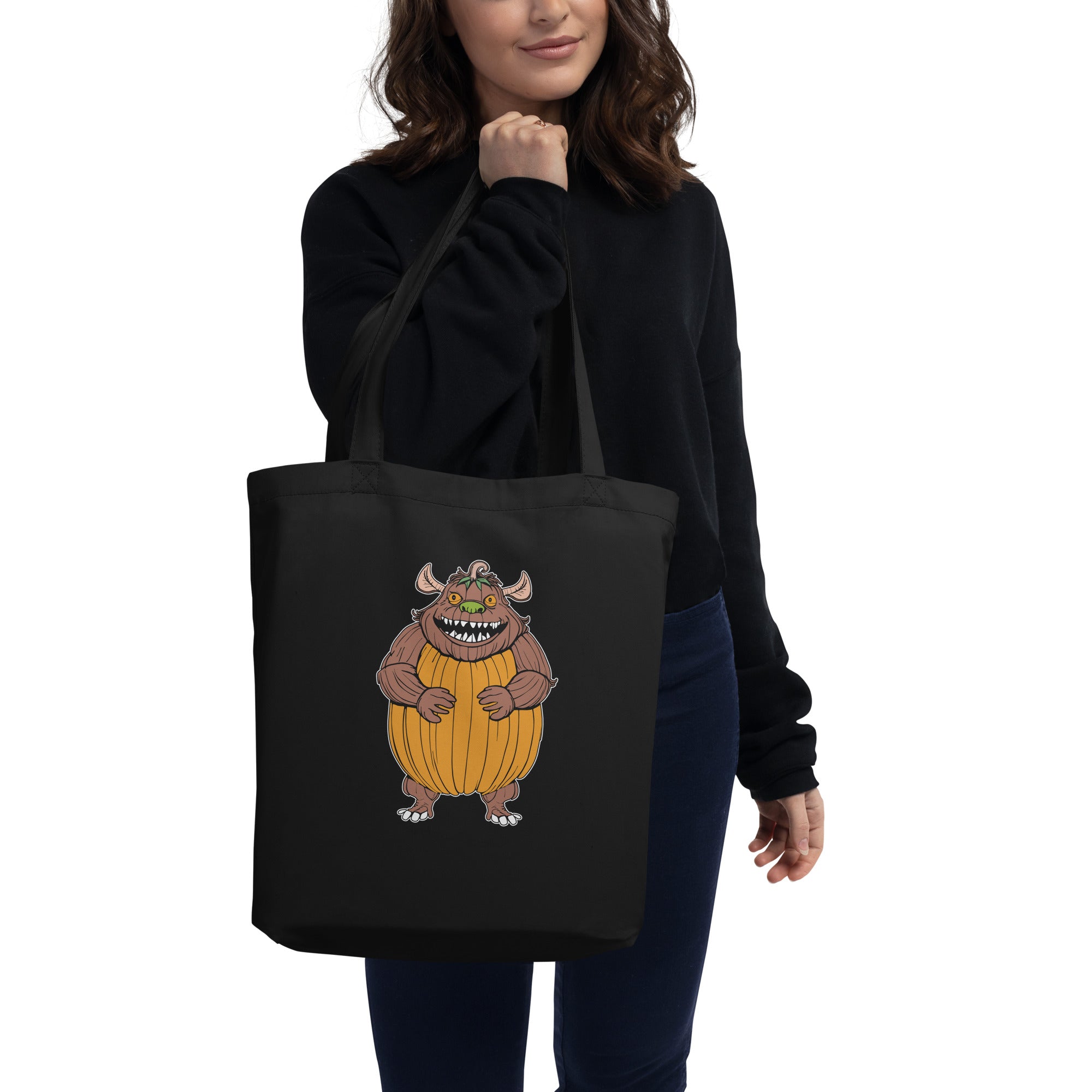 Gruffalo Pumpkin Halloween Horror Scary Gruffalo Monster Cartoon Spooky Season Eco Tote Bag