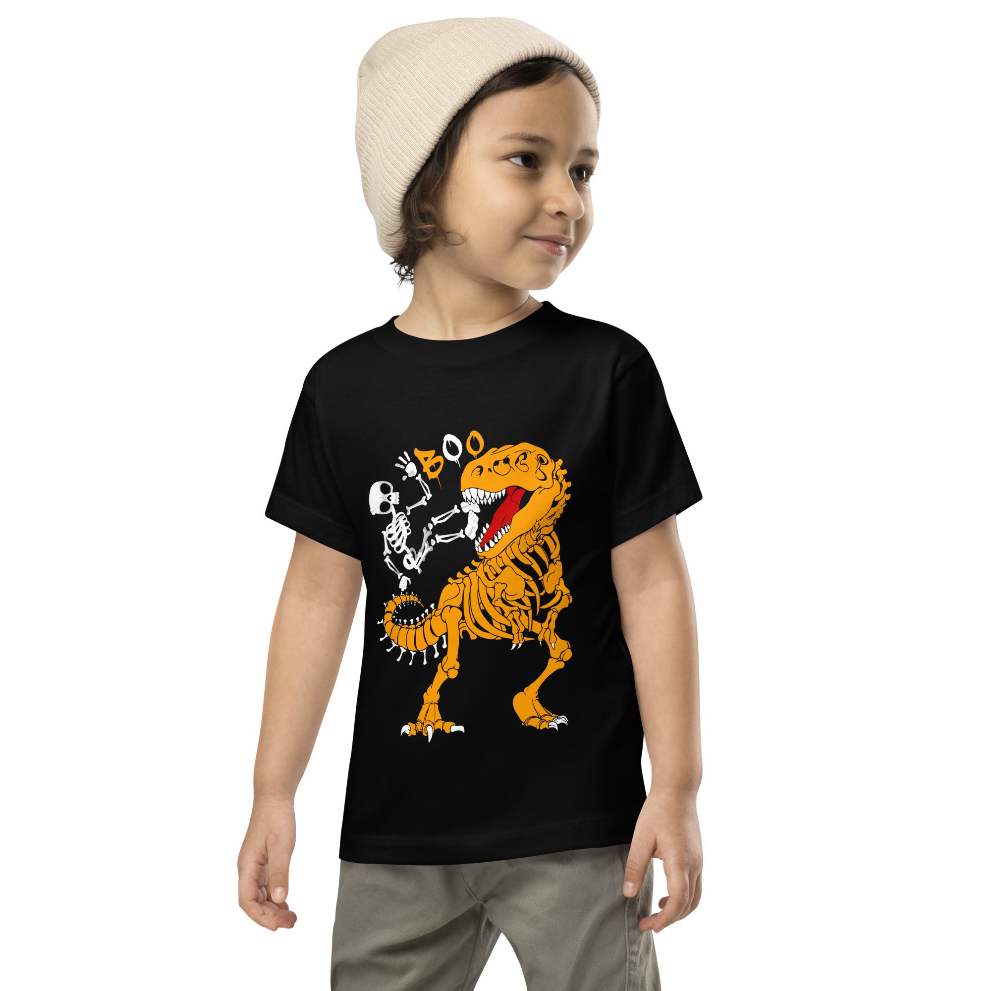 Halloween Dinosaur Boo Skeleton T-Rex Kid's T-Shirt