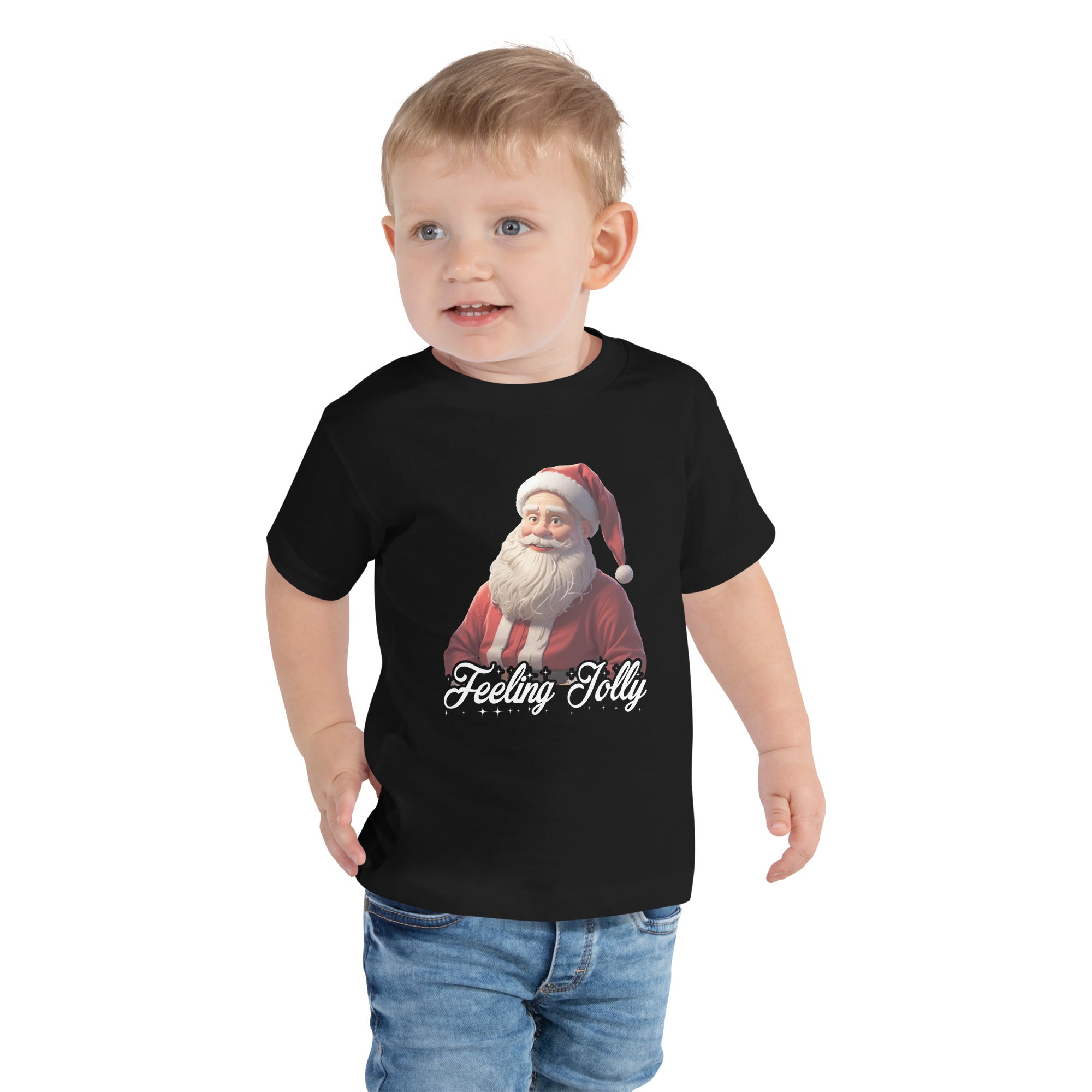 Feeling Jolly Santa Christmas Funny Holiday Xmas Retro Santa Claus Christmas Vibes Kids T-Shirt