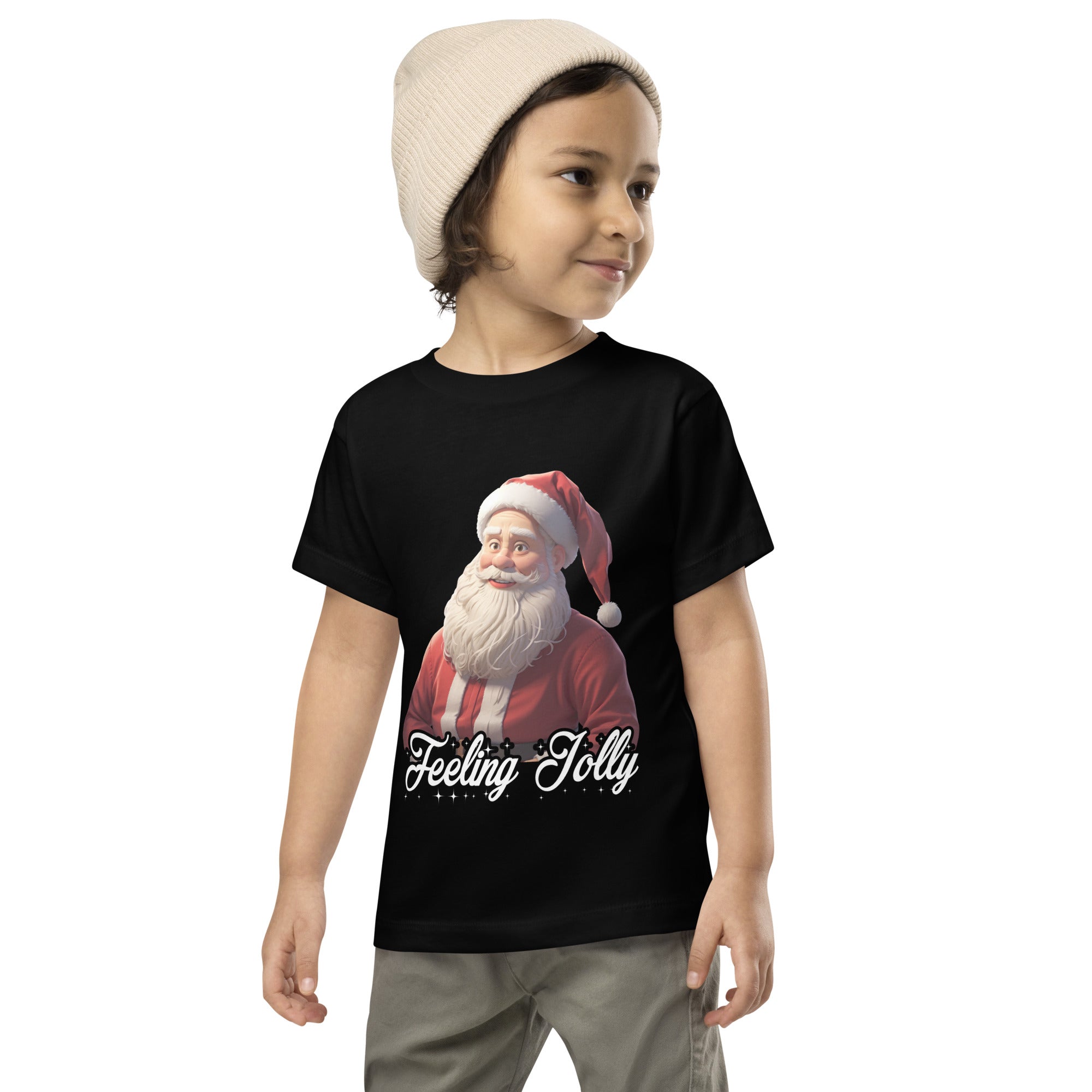 Feeling Jolly Santa Christmas Funny Holiday Xmas Retro Santa Claus Christmas Vibes Kids T-Shirt