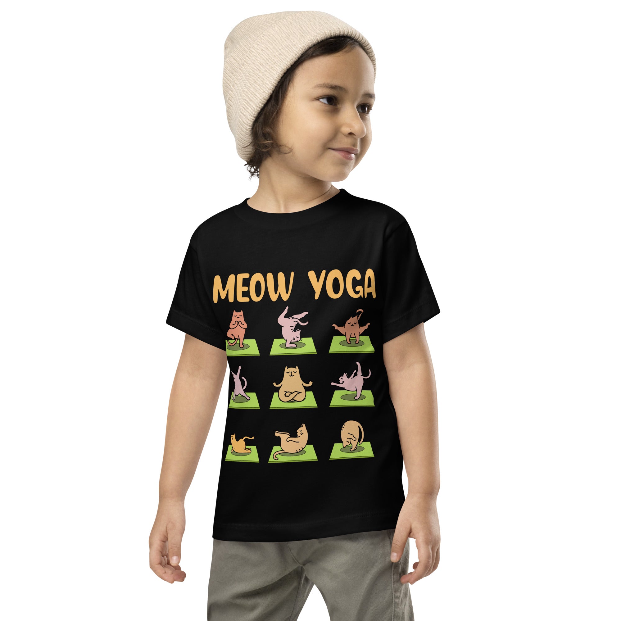 Meow Yoga Poses Kids T-Shirt