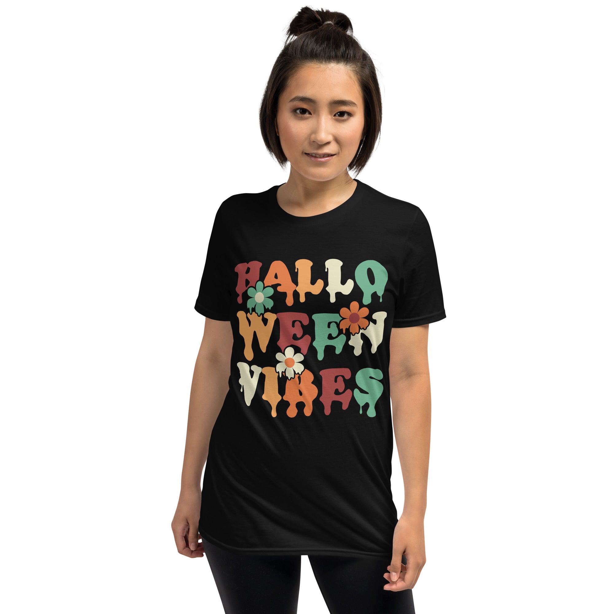 Retro Flower Halloween Vibes Spooky Season Women's T-Shirt