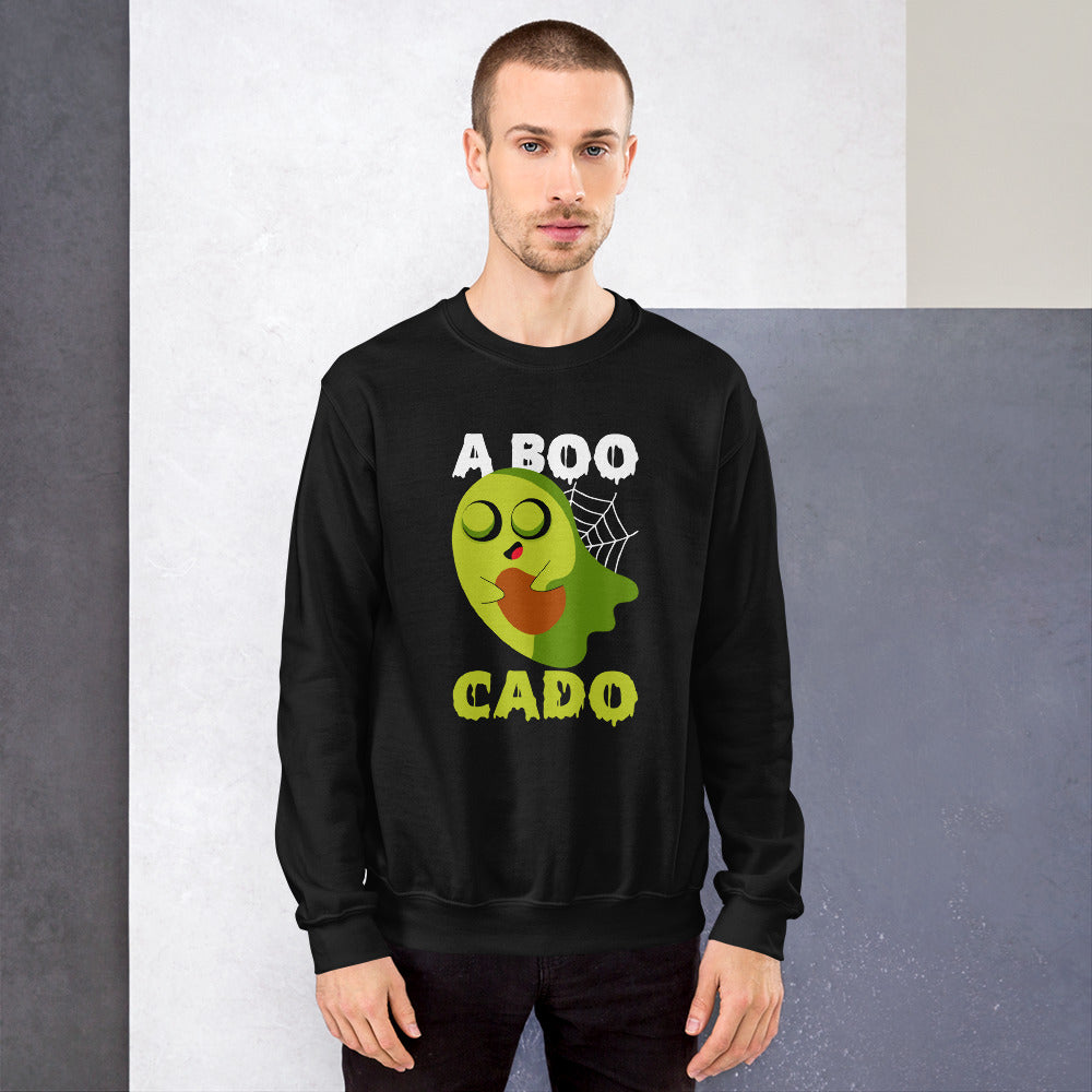 A Boo Cado Halloween Cute Avocado Ghost Character Funny Halloween Costume Men's Sweatshirt